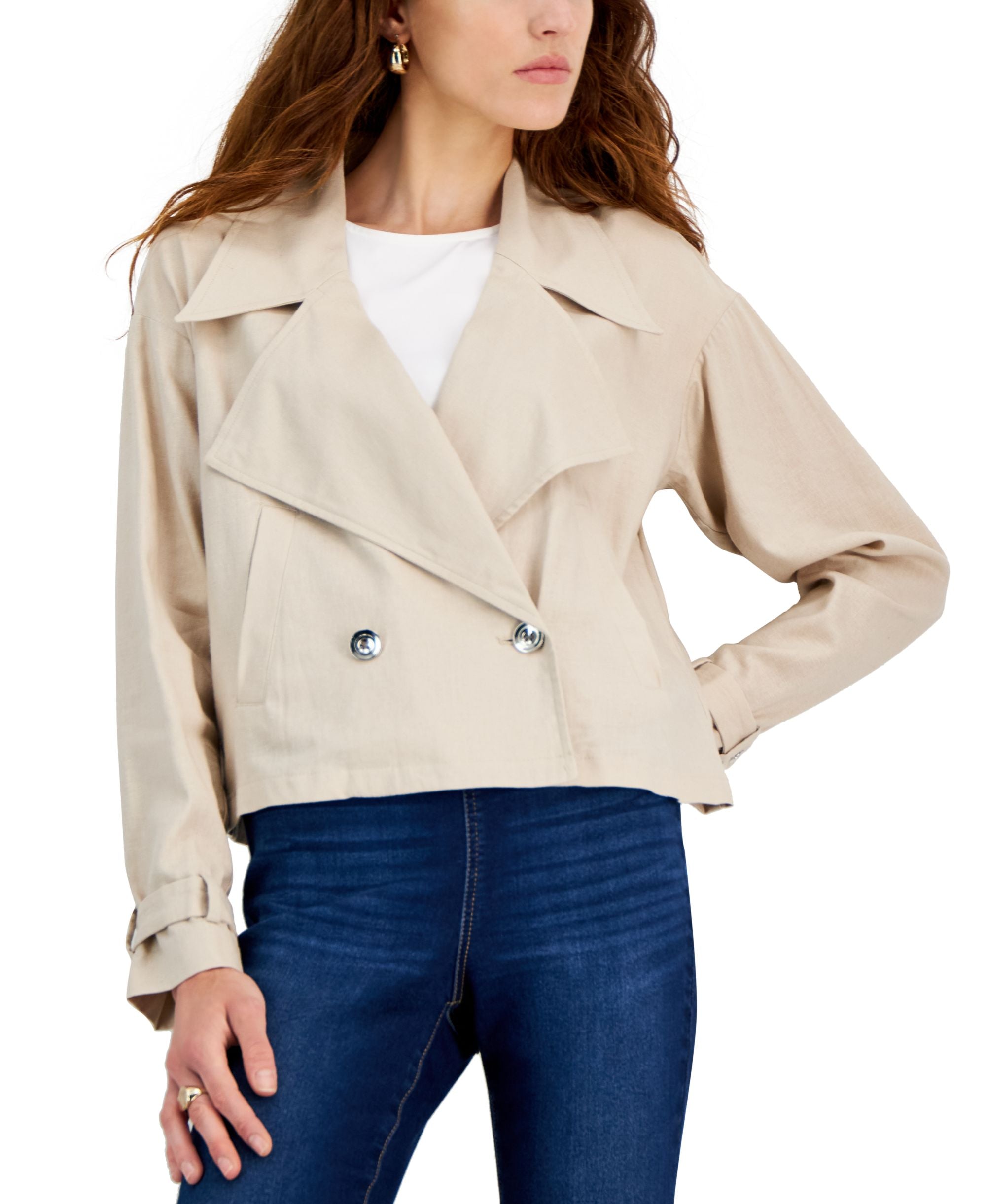 INC International Concepts Womens Double Breasted Jacket