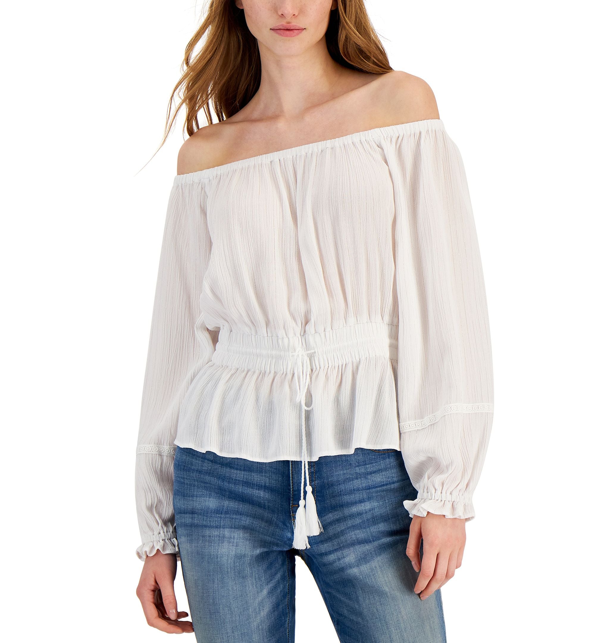 INC International Concepts Womens Metallic Detail Top