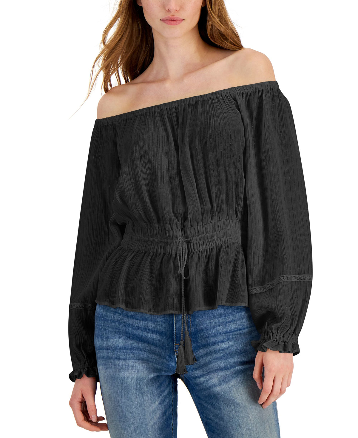 INC International Concepts Womens Metallic Detail Top