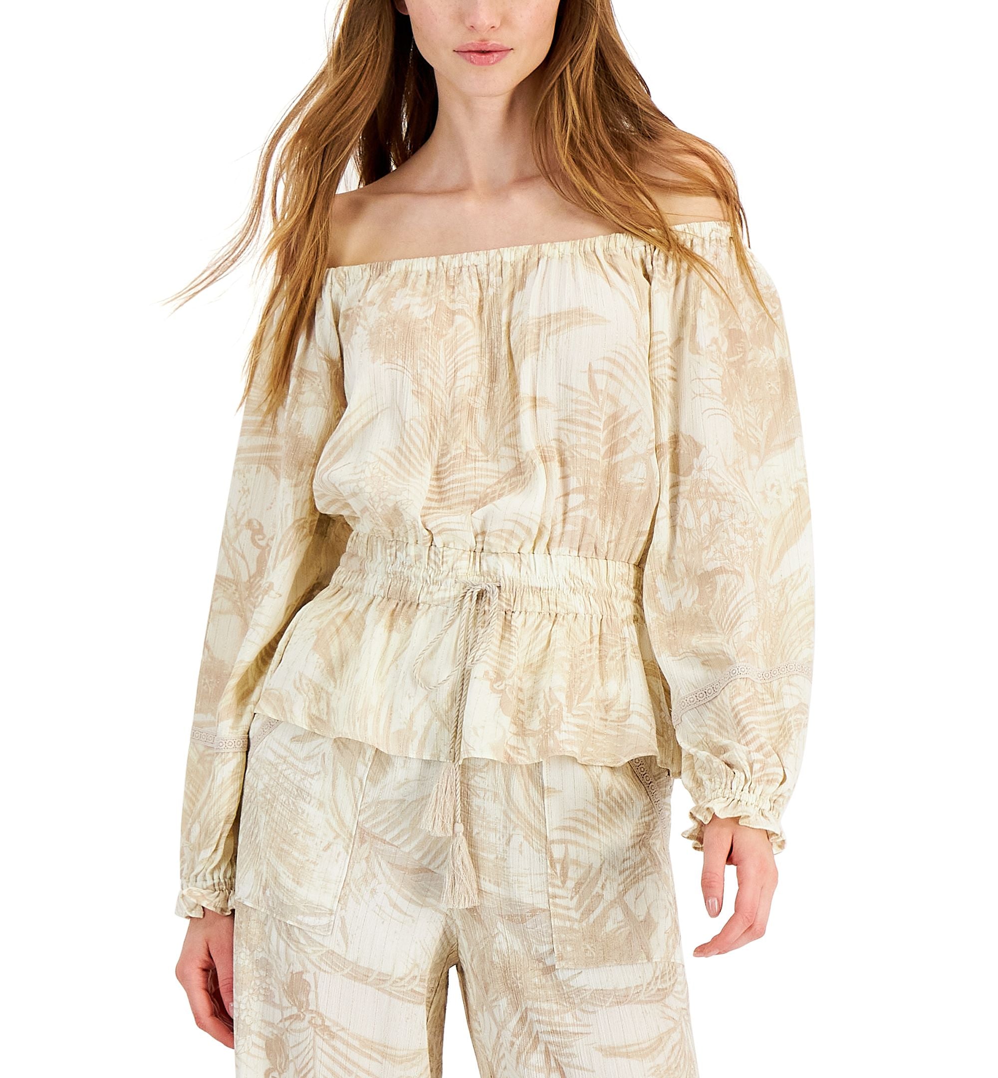 INC International Concepts Womens Off The Shoulder Top