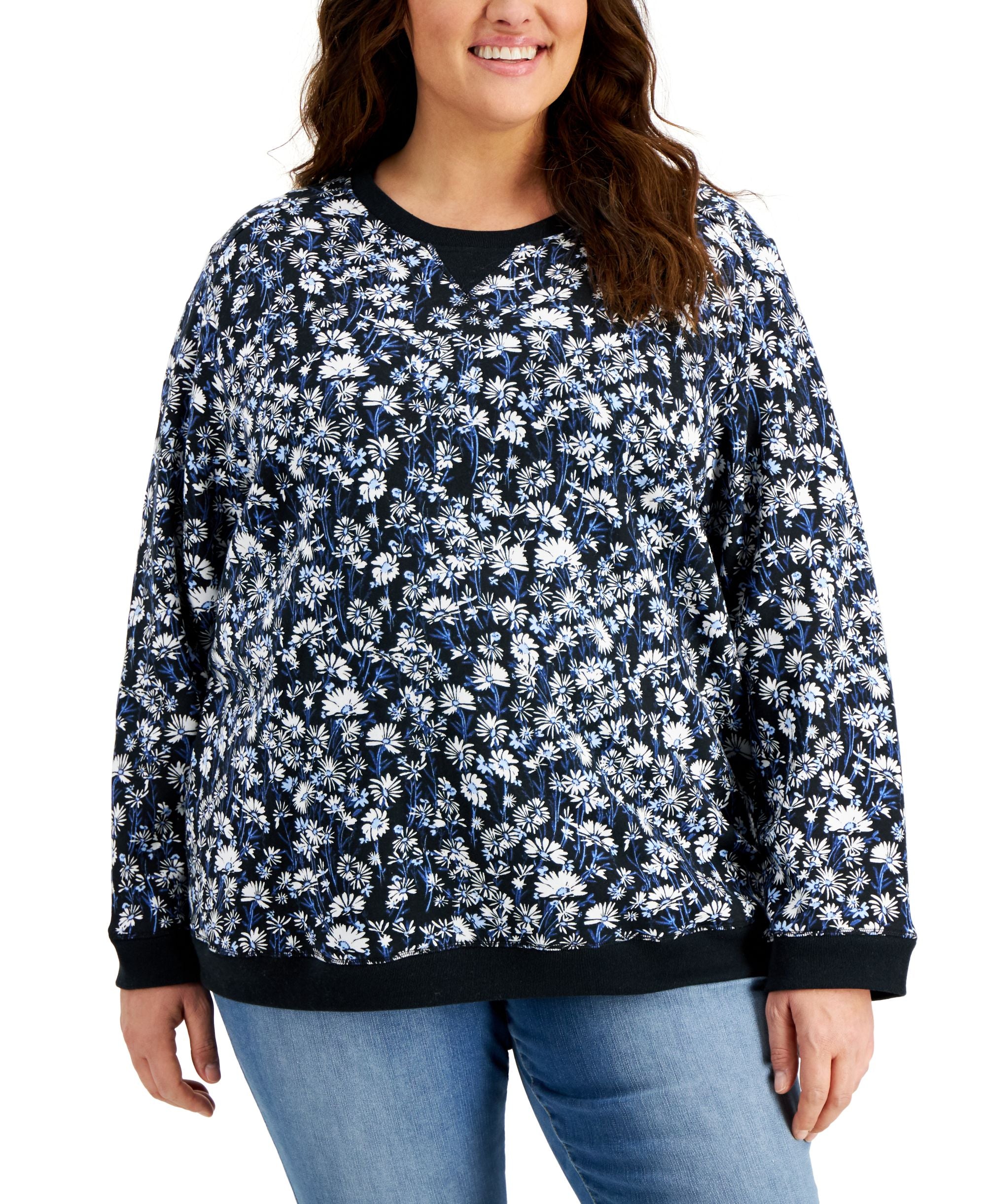 Karen Scott Plus Printed Sweatshirt