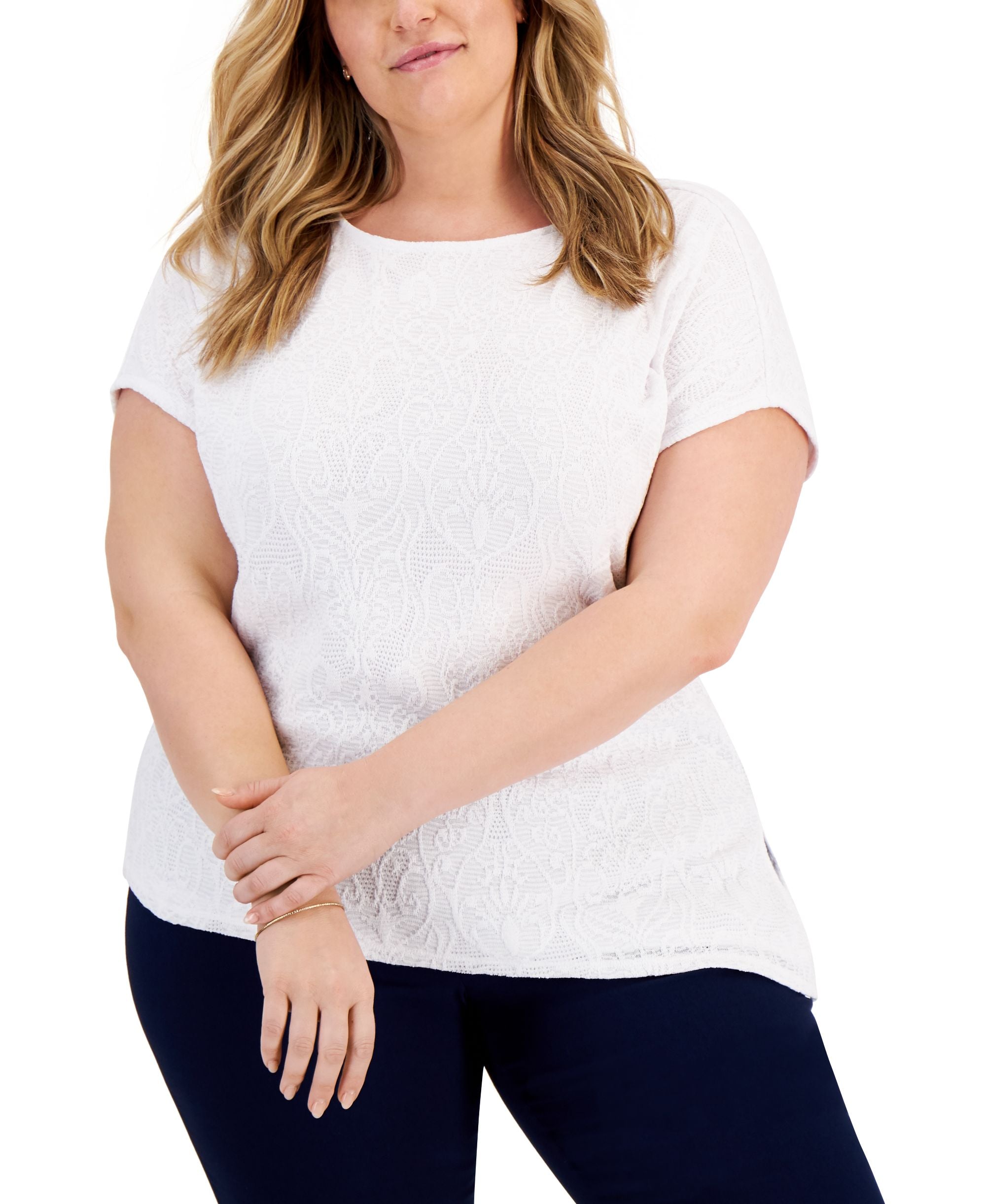 JM Collection Plus Size Dolman Sleeve Top