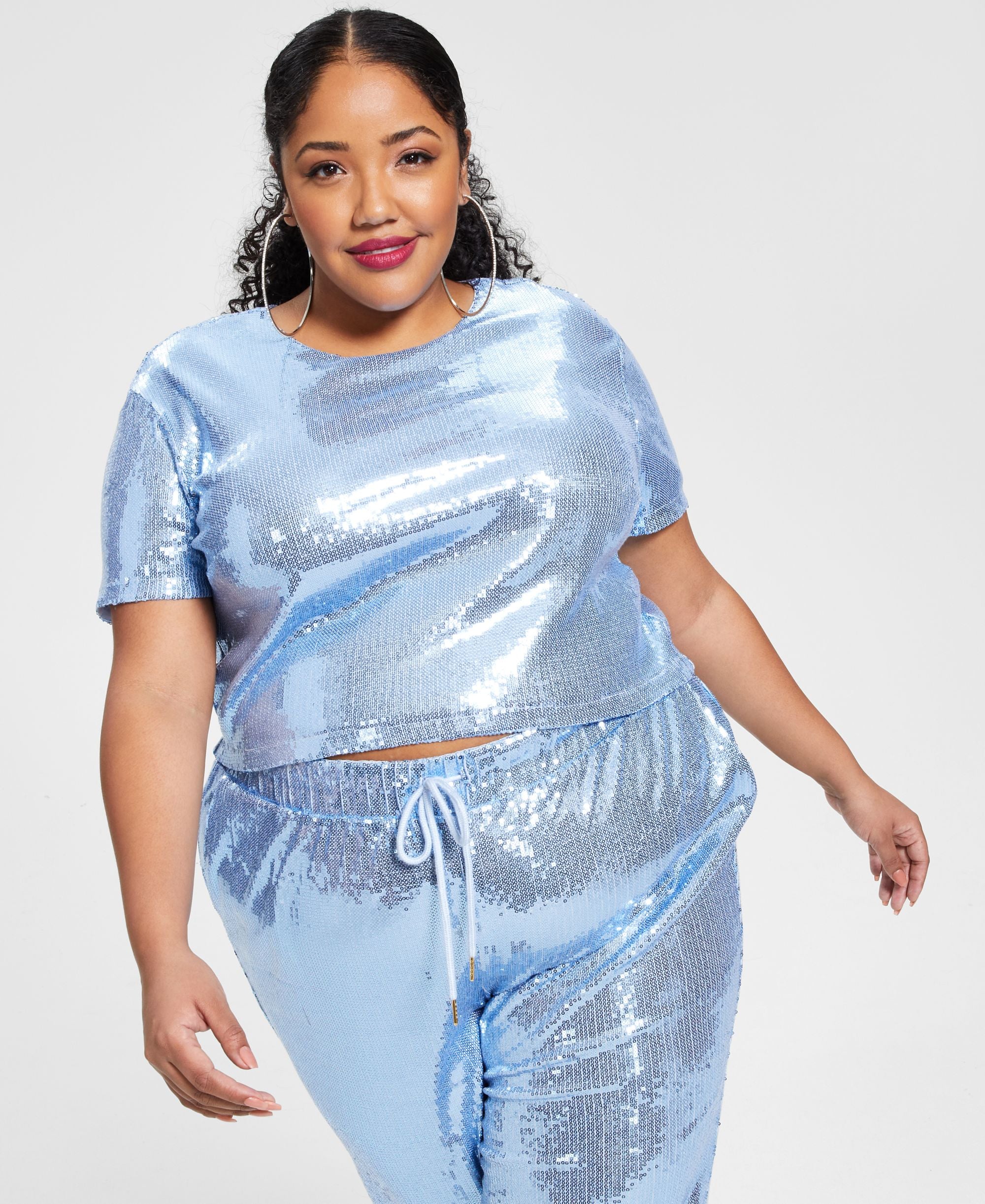 Nina Parker Trendy Plus Size Sequin T-Shirt