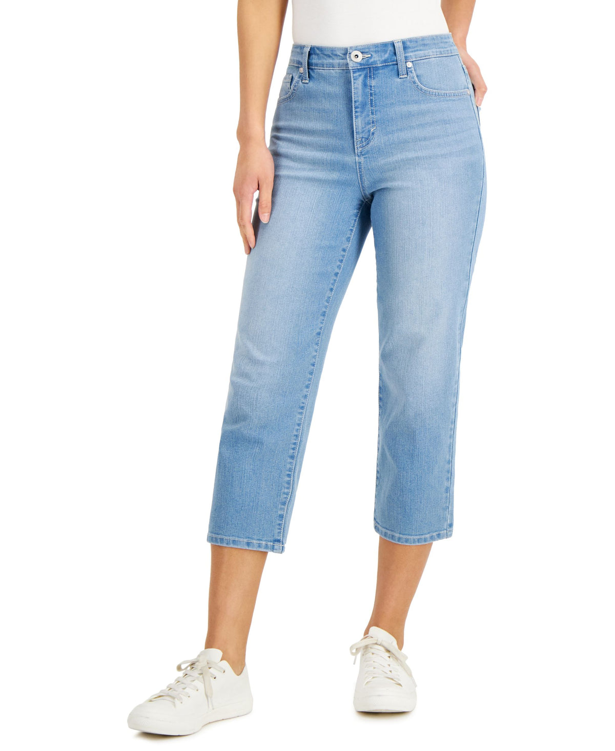 Style & Co Petite High Rise Straight Crop Jeans