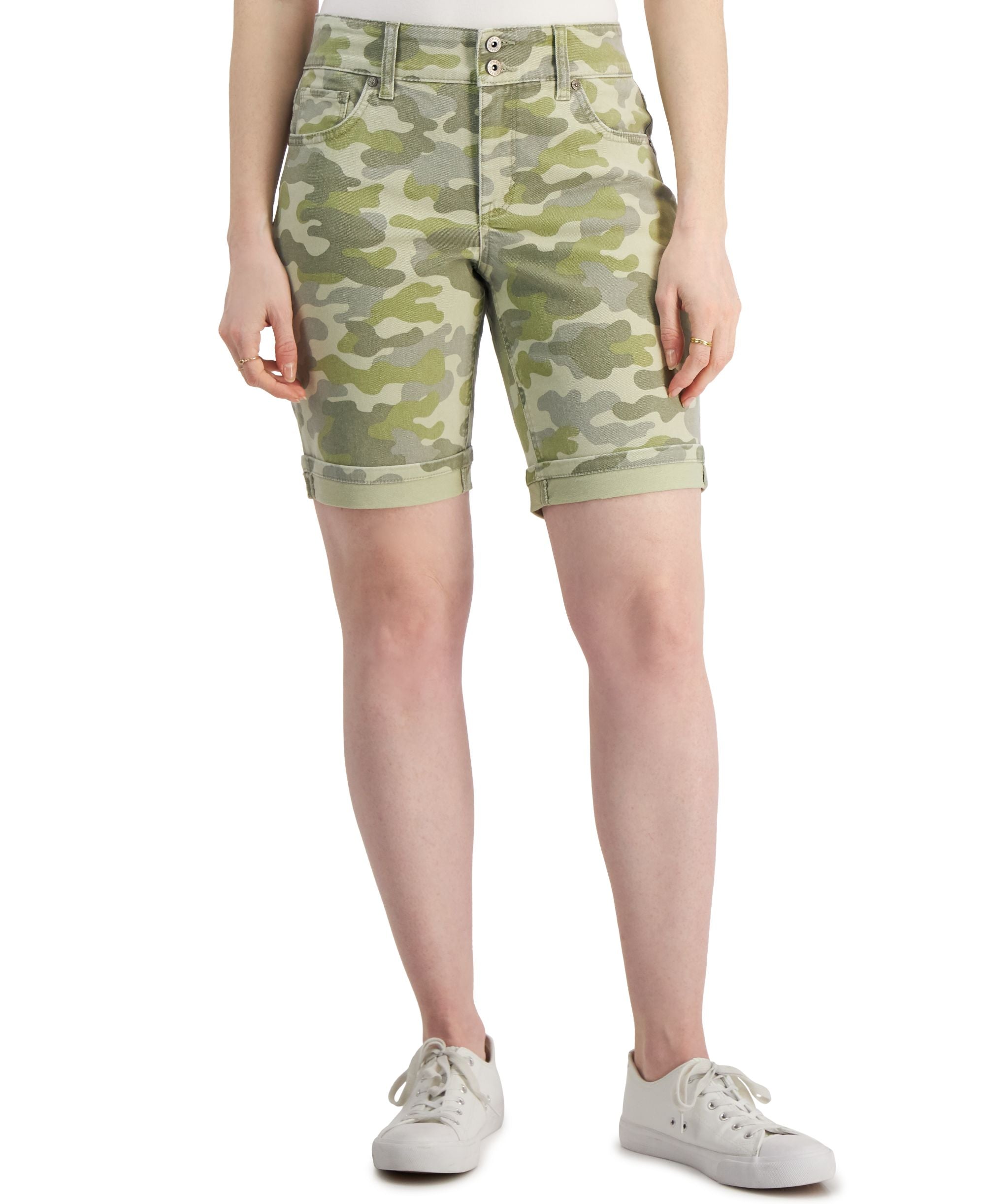 Style & Co Petite Camo Print Bermuda Shorts
