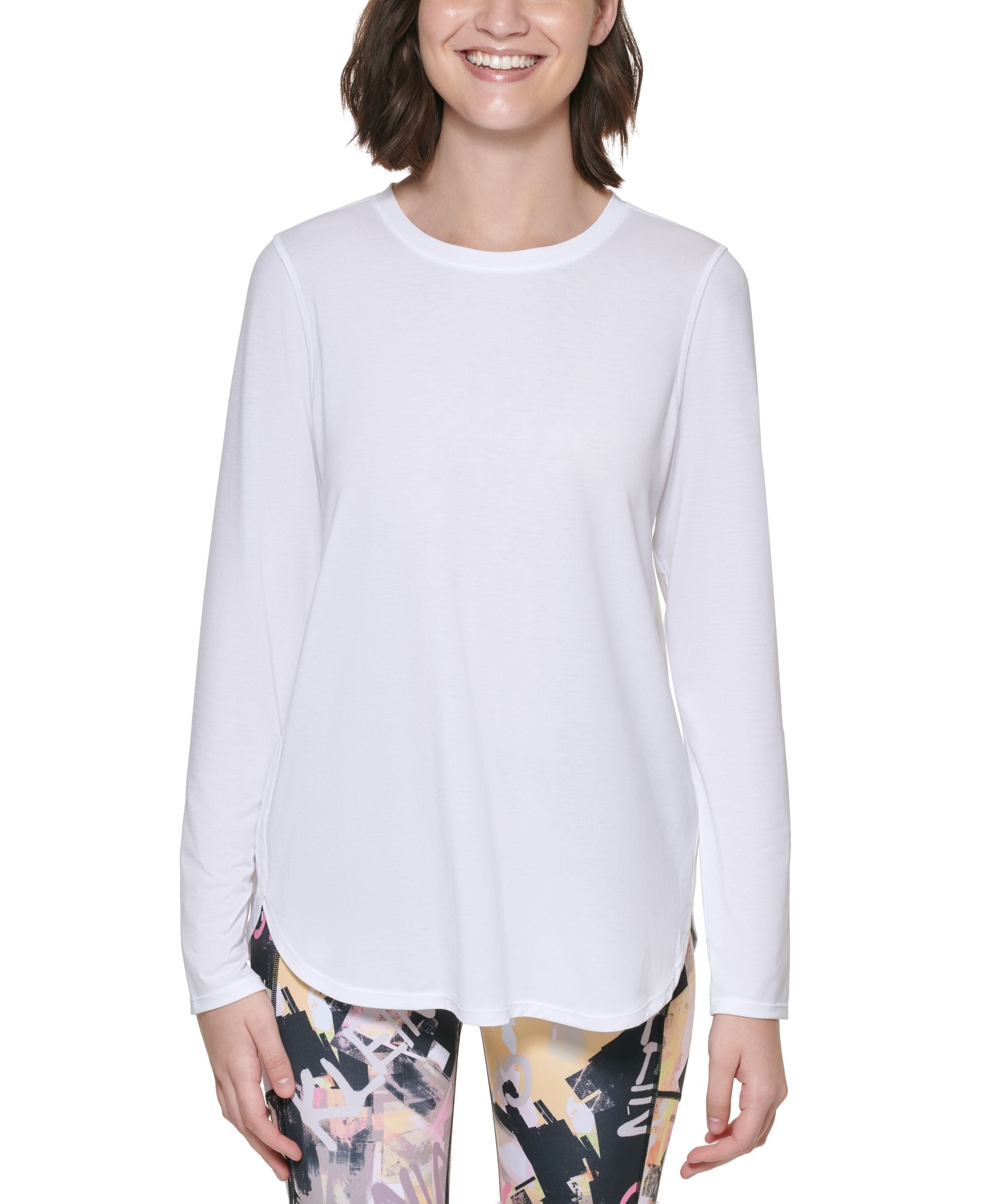 Calvin Klein Performance Womens Shirttail Hem Top