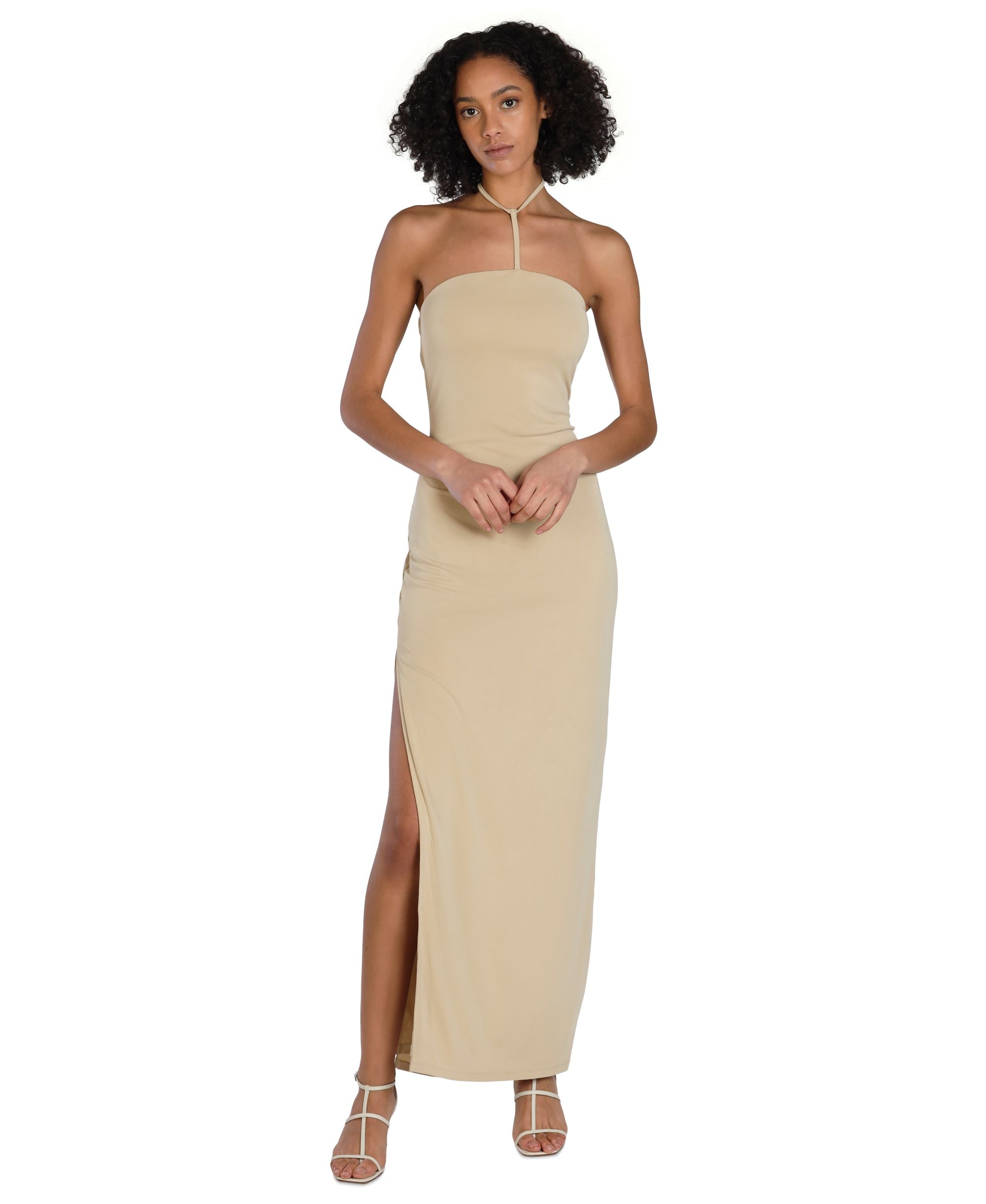 Bar III Nicole Williams English Y Strap Halter Dress