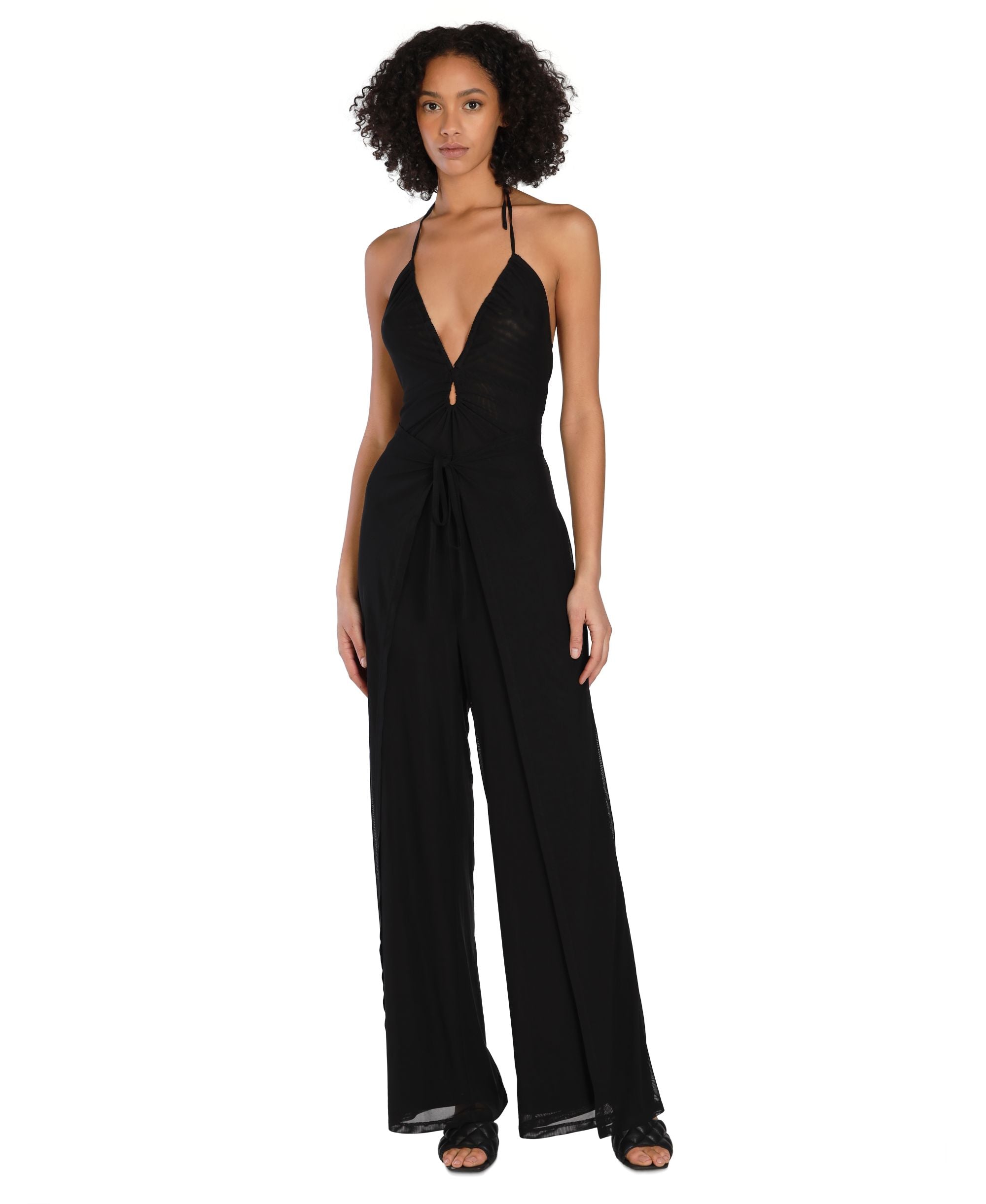 Bar III Nicole Williams English Halter Jumpsuit