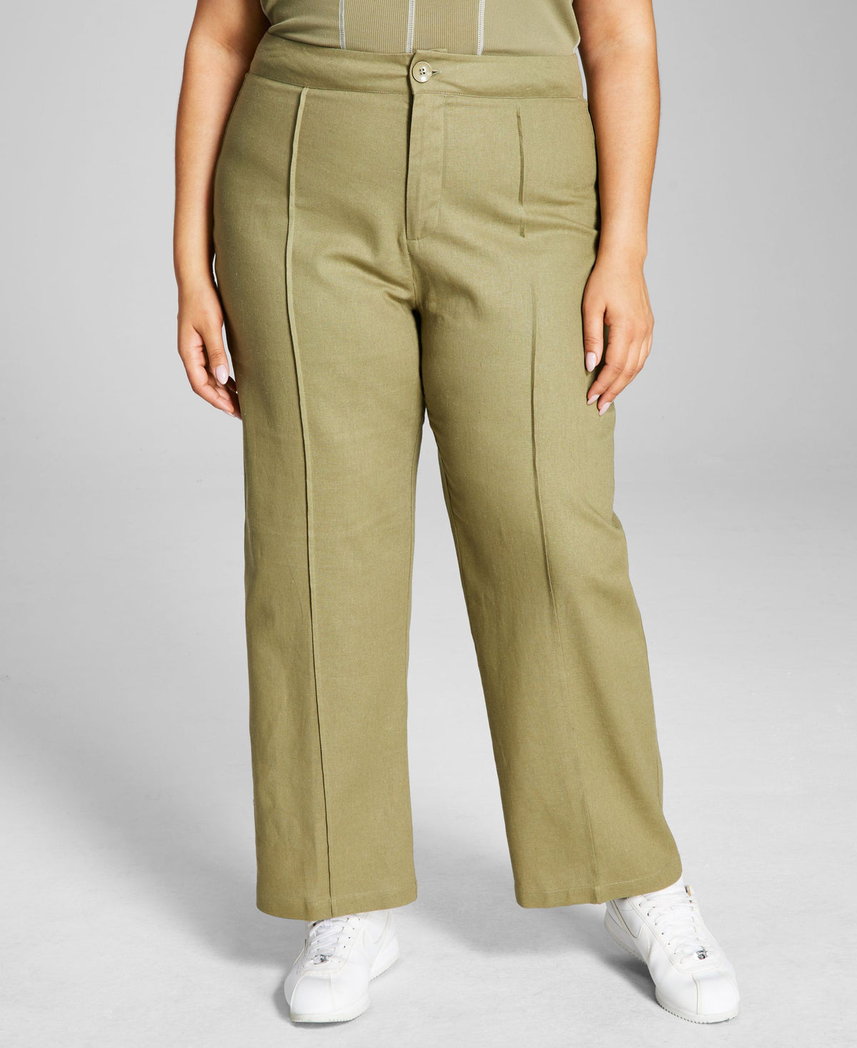 And Now This Trendy Plus Size Cotton High-Rise Pants