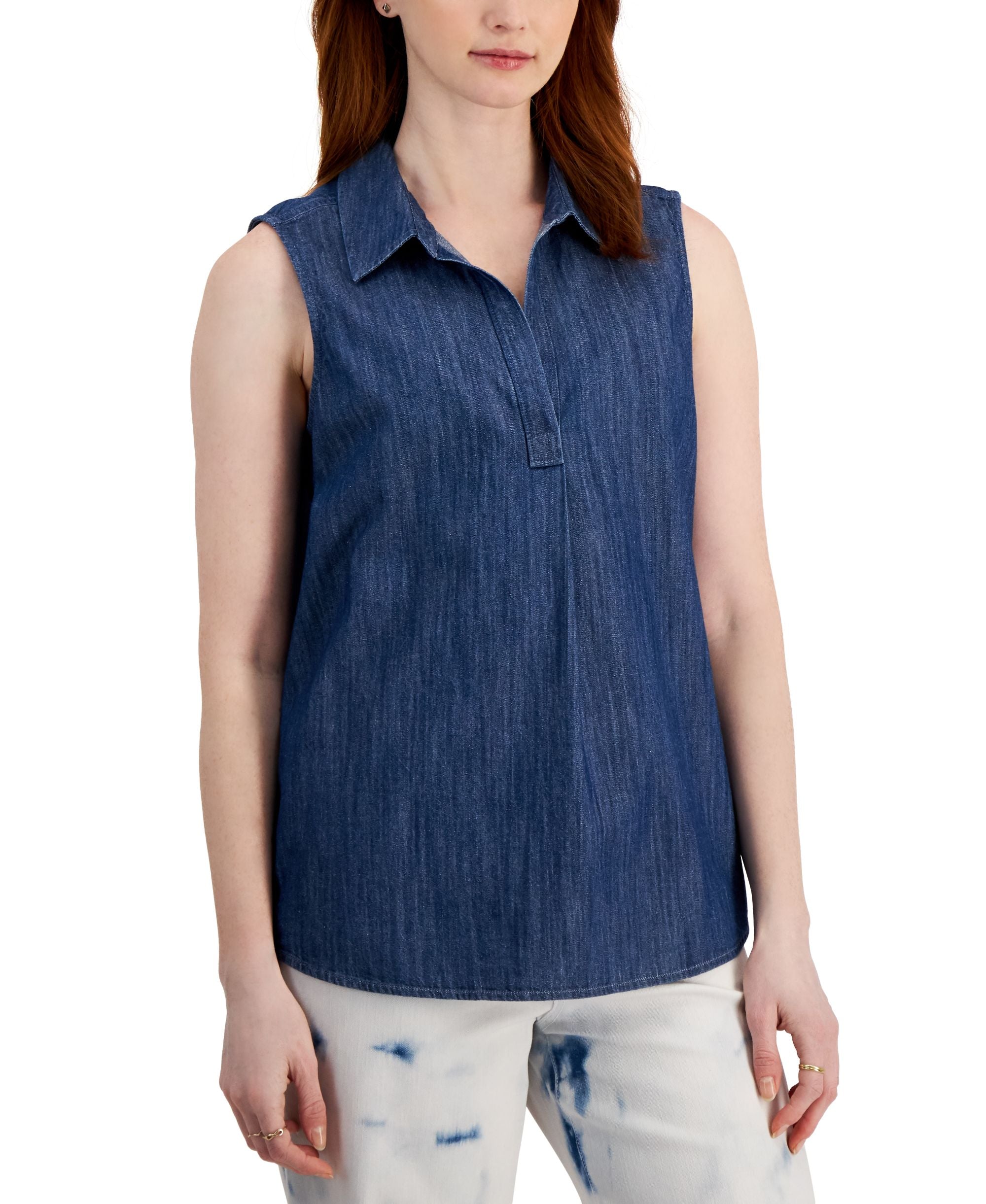 Style & Co Womens Sleeveless Popover Top