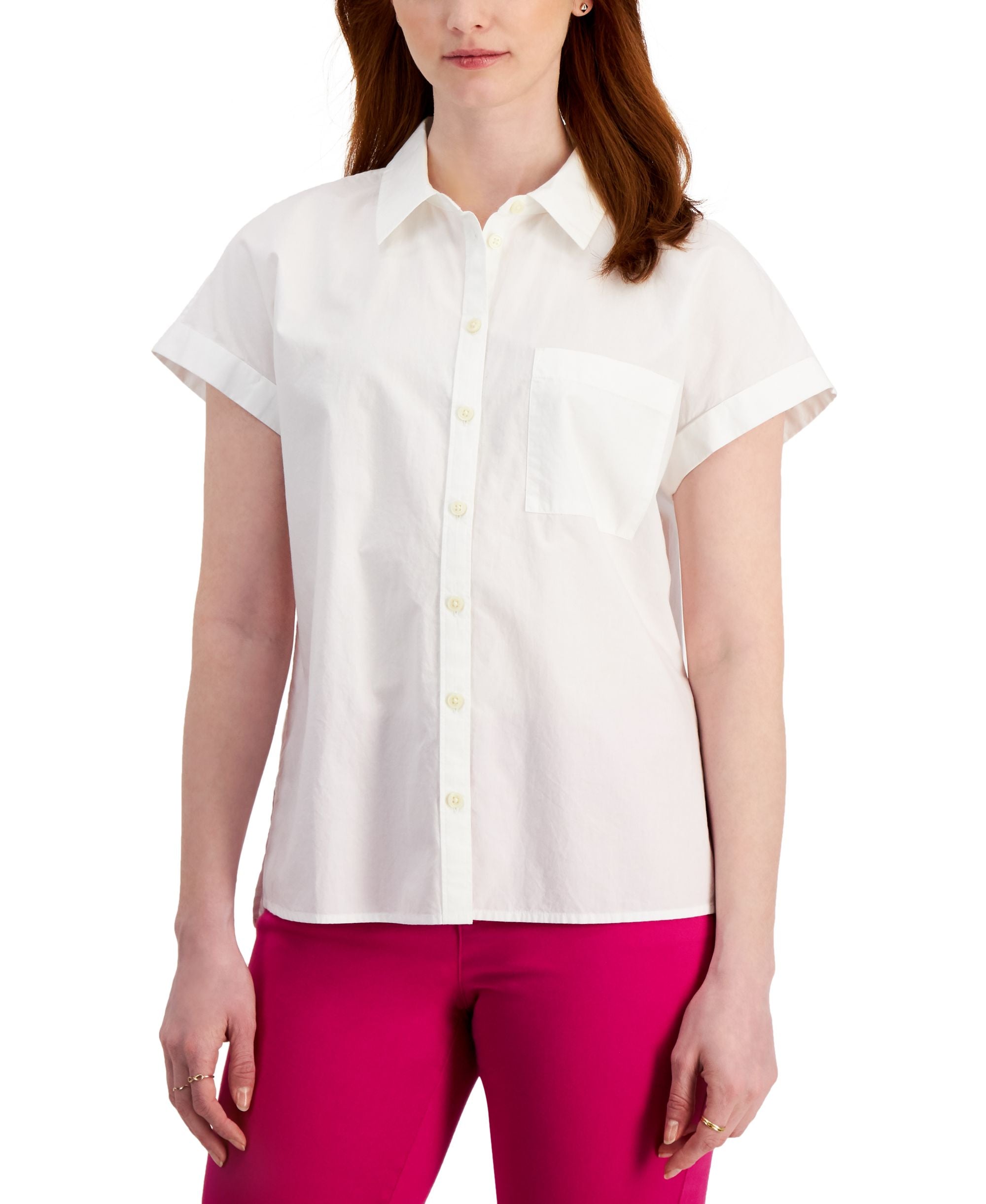 Style & Co Womens Cotton Camp Shirt