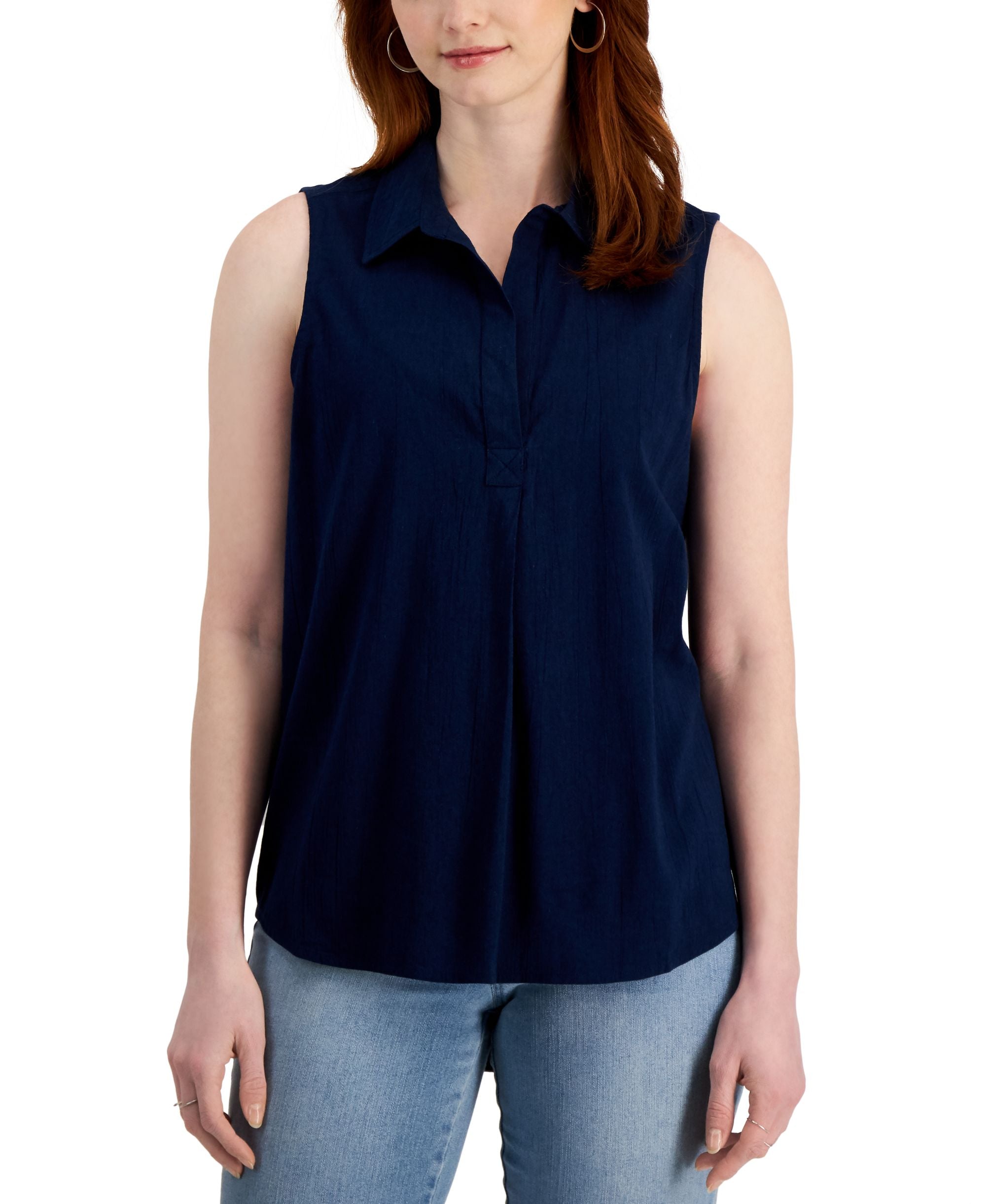 Style & Co Womens Sleeveless Popover Top