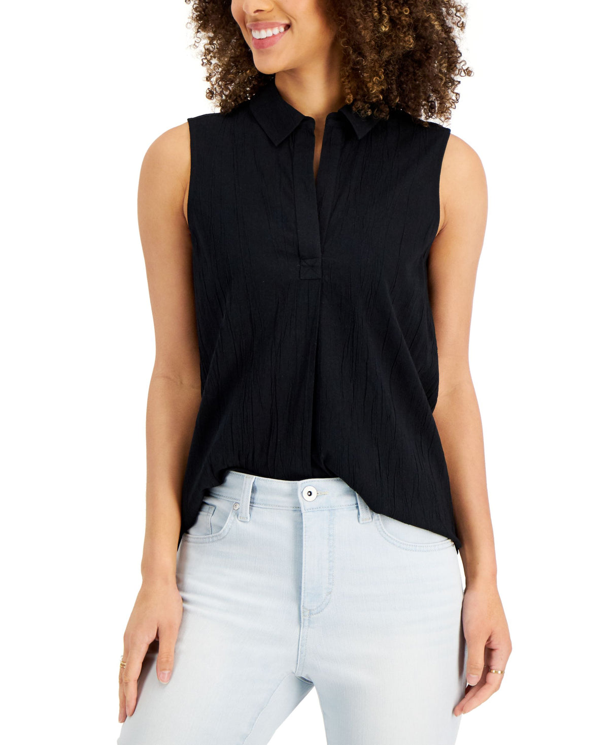 Style & Co Womens Sleeveless Popover Top
