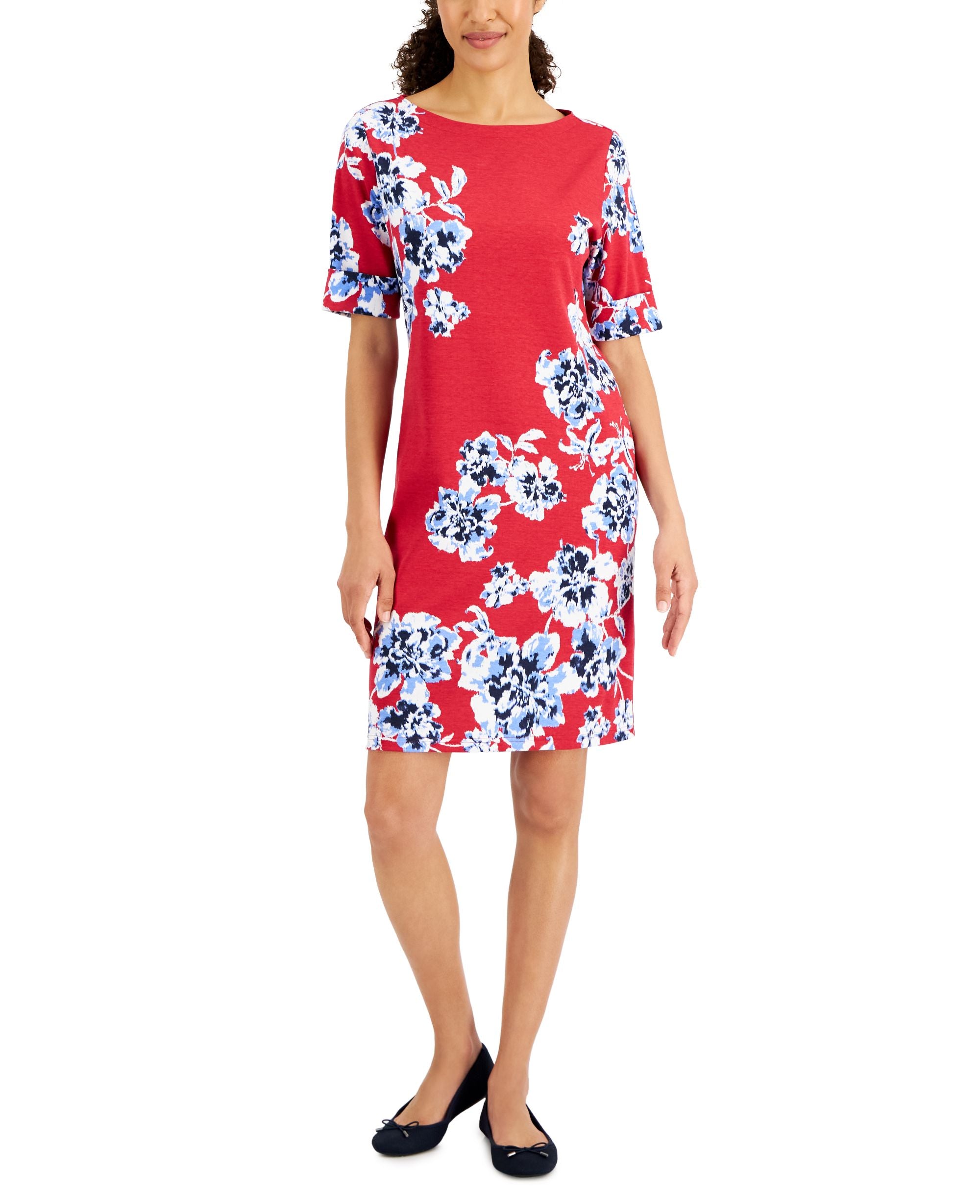 Karen Scott Petite Floral Print Shift Dress