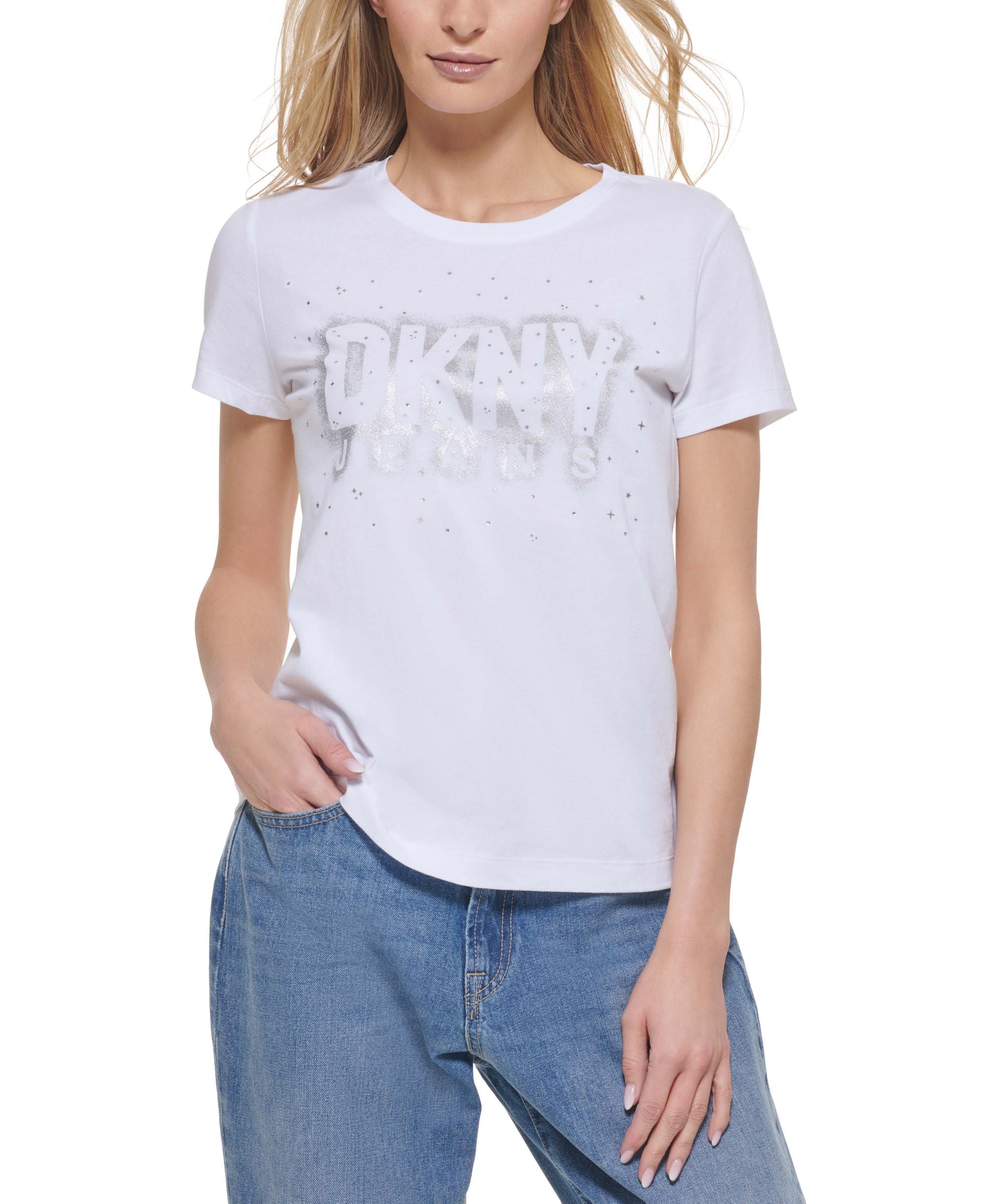 Diamante Embellished Logo T-Shirt