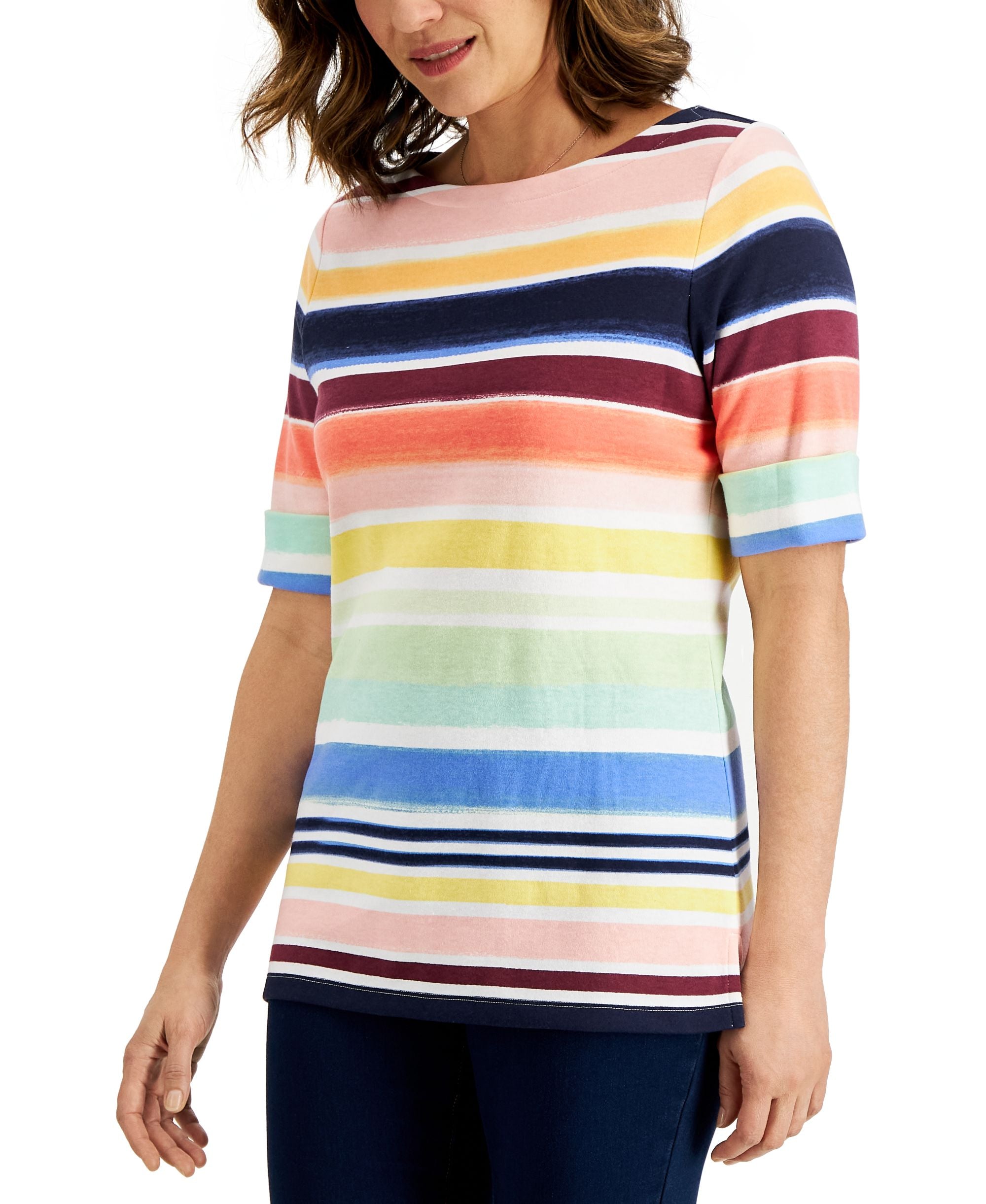 Karen Scott Honolulu Striped Top