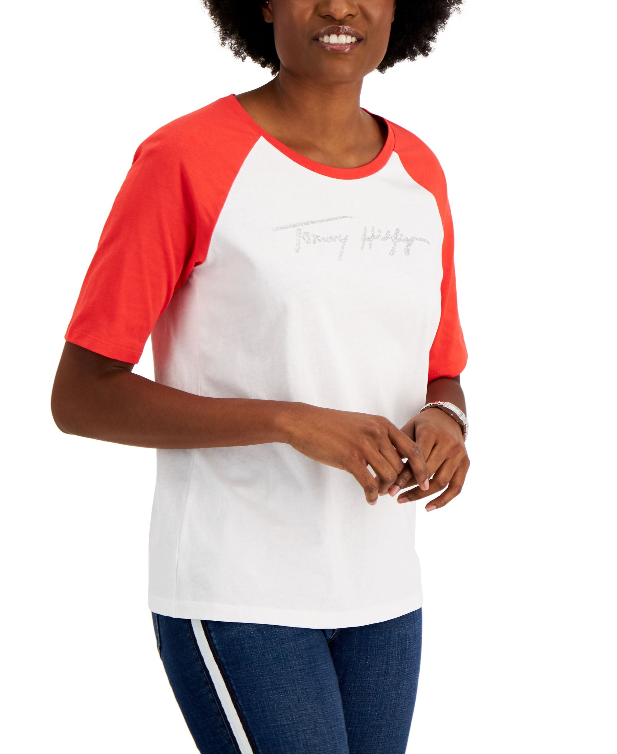 Tommy Hilfiger Logo Script Baseball T-Shirt