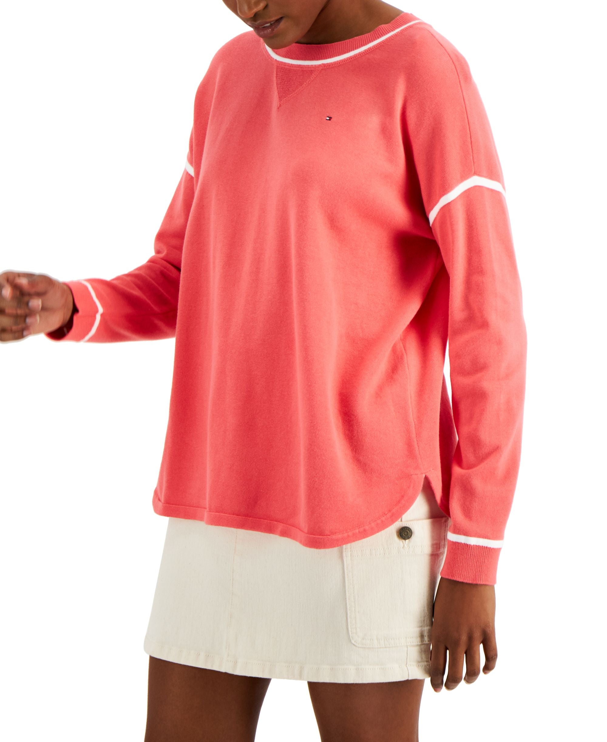 Tommy Hilfiger Round Hem Crewneck Pullover Sweater