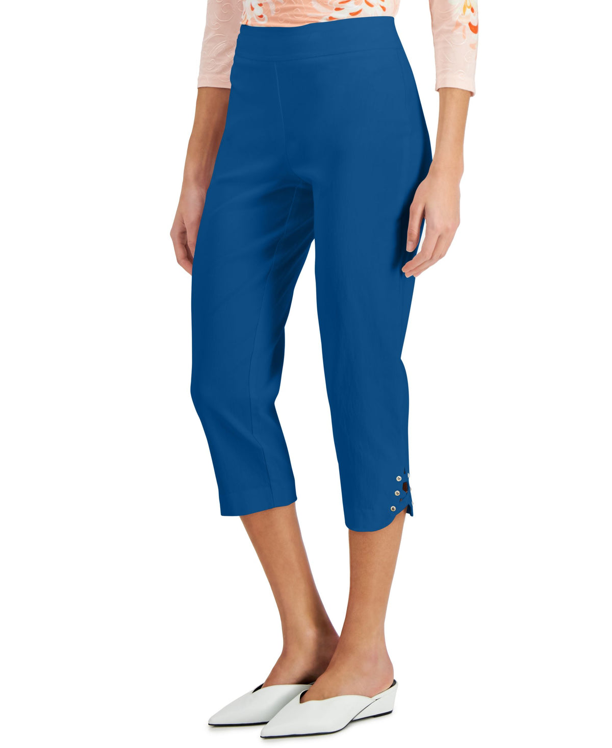 JM Collection Petite Crisscross Hem Capri Pants