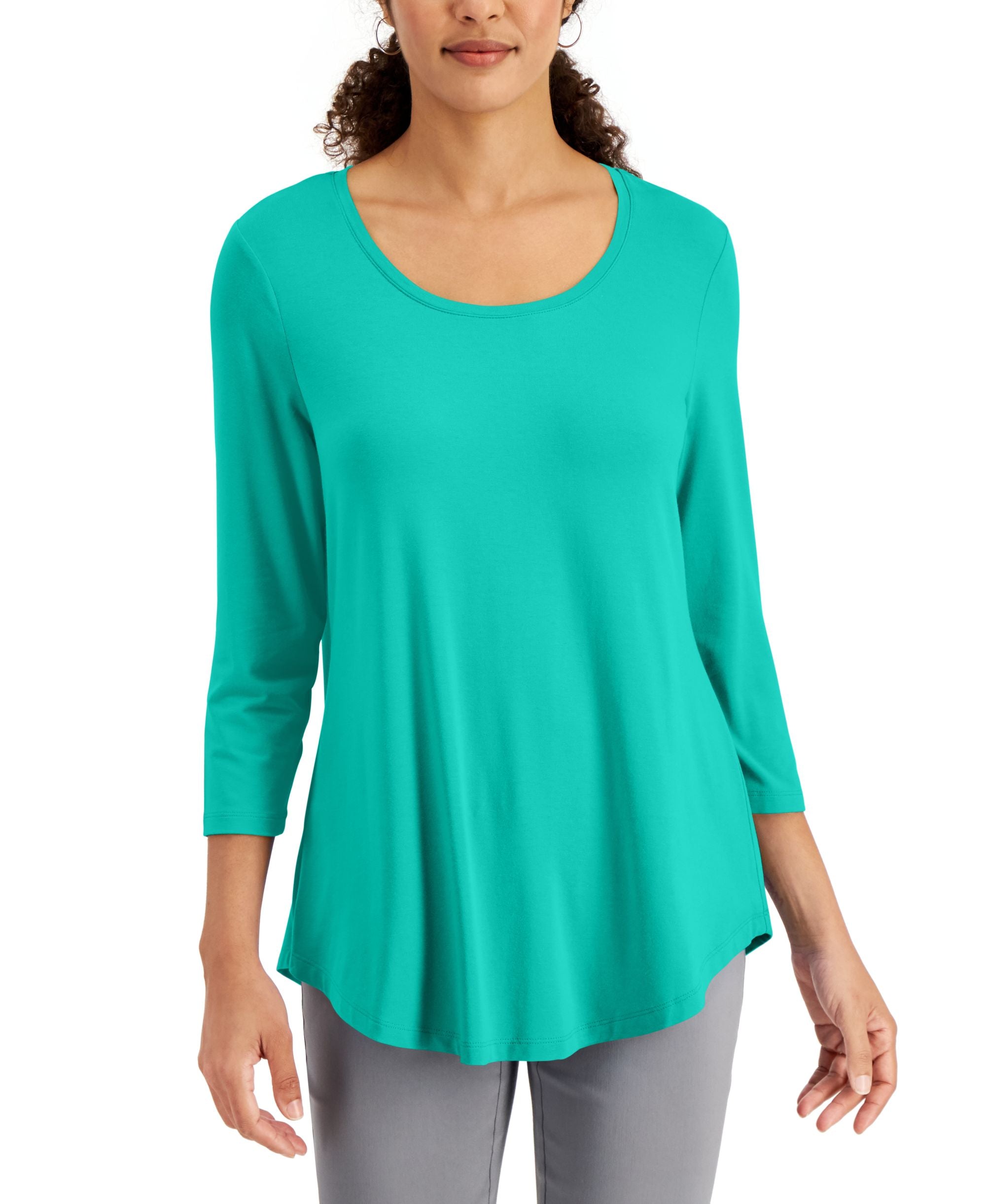 JM Collection Womens 3/4 Sleeve Top