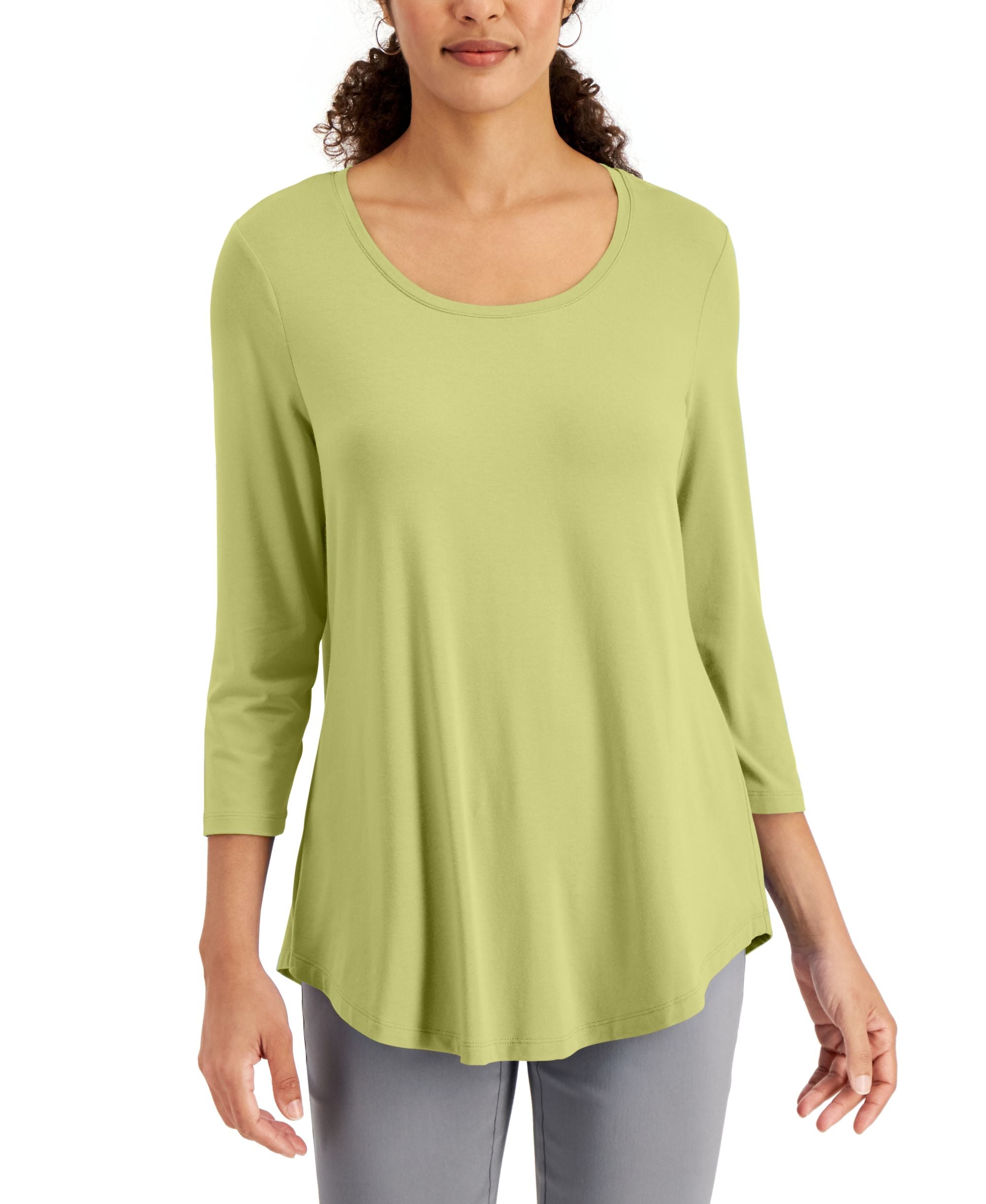 JM Collection Womens 3/4 Sleeve Top