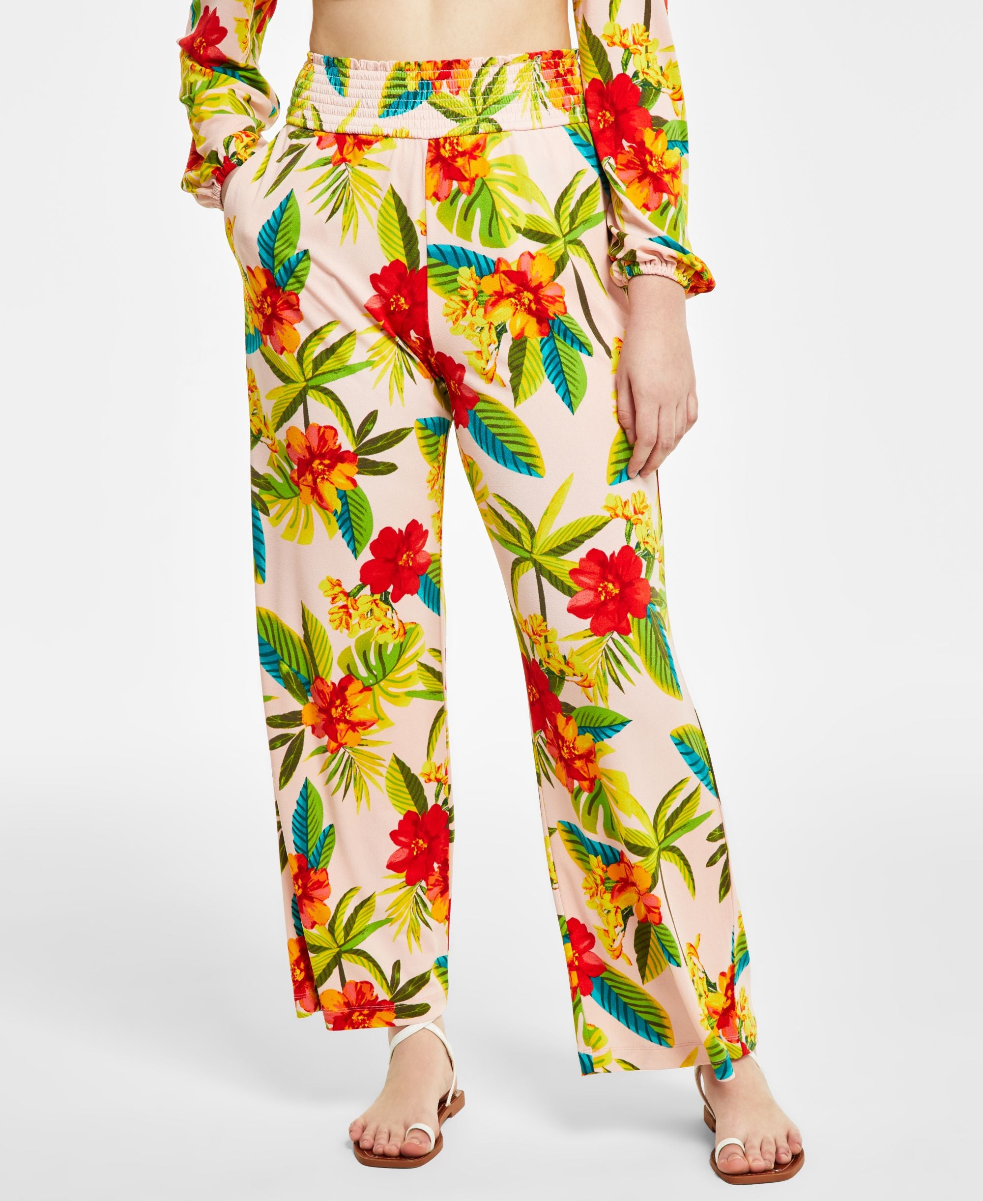 Bar III Womens Printed Pull On Pants
