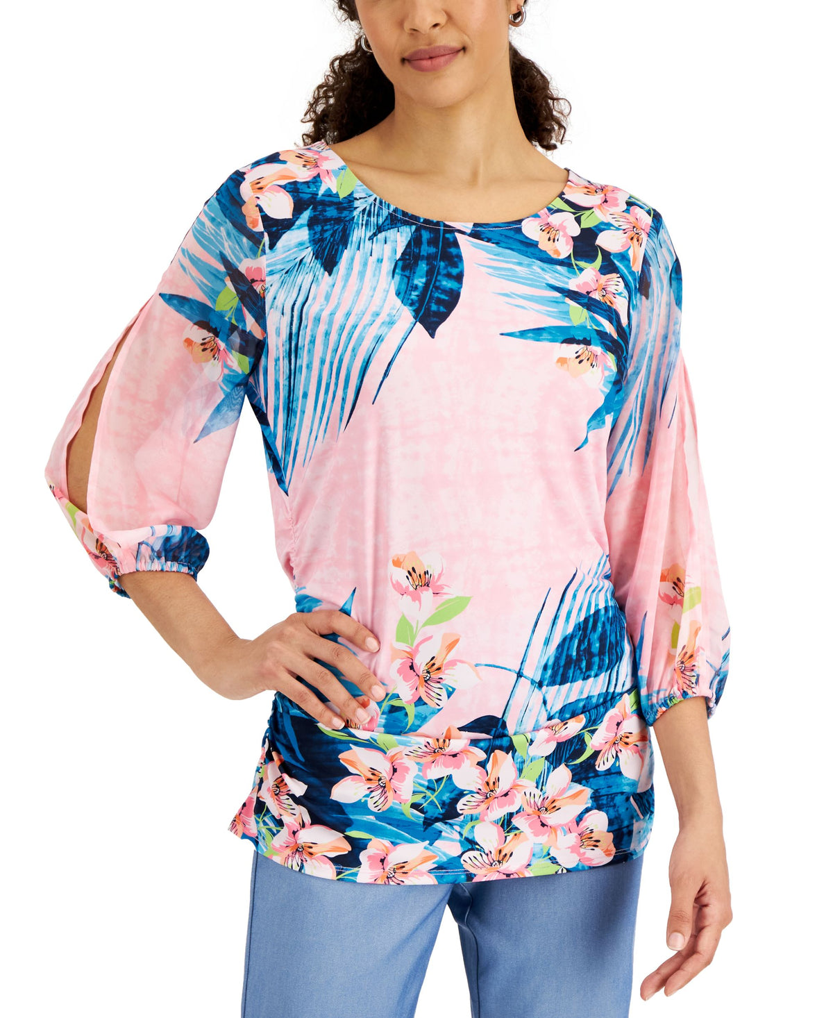JM Collection Womens Printed Top