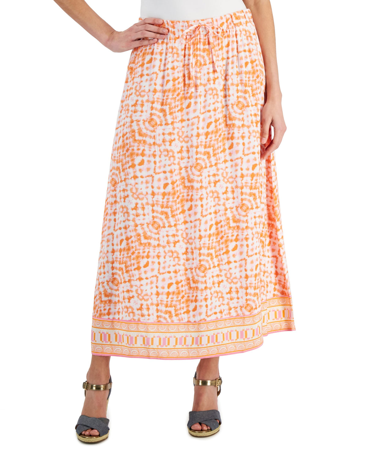 JM Collection Womens Tie Dyed Maxi Skirt