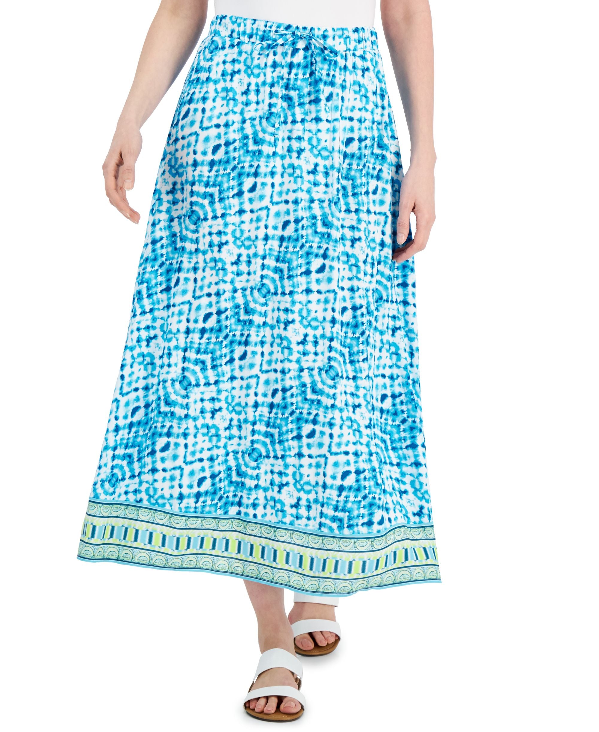 JM Collection Womens Tie Dyed Maxi Skirt