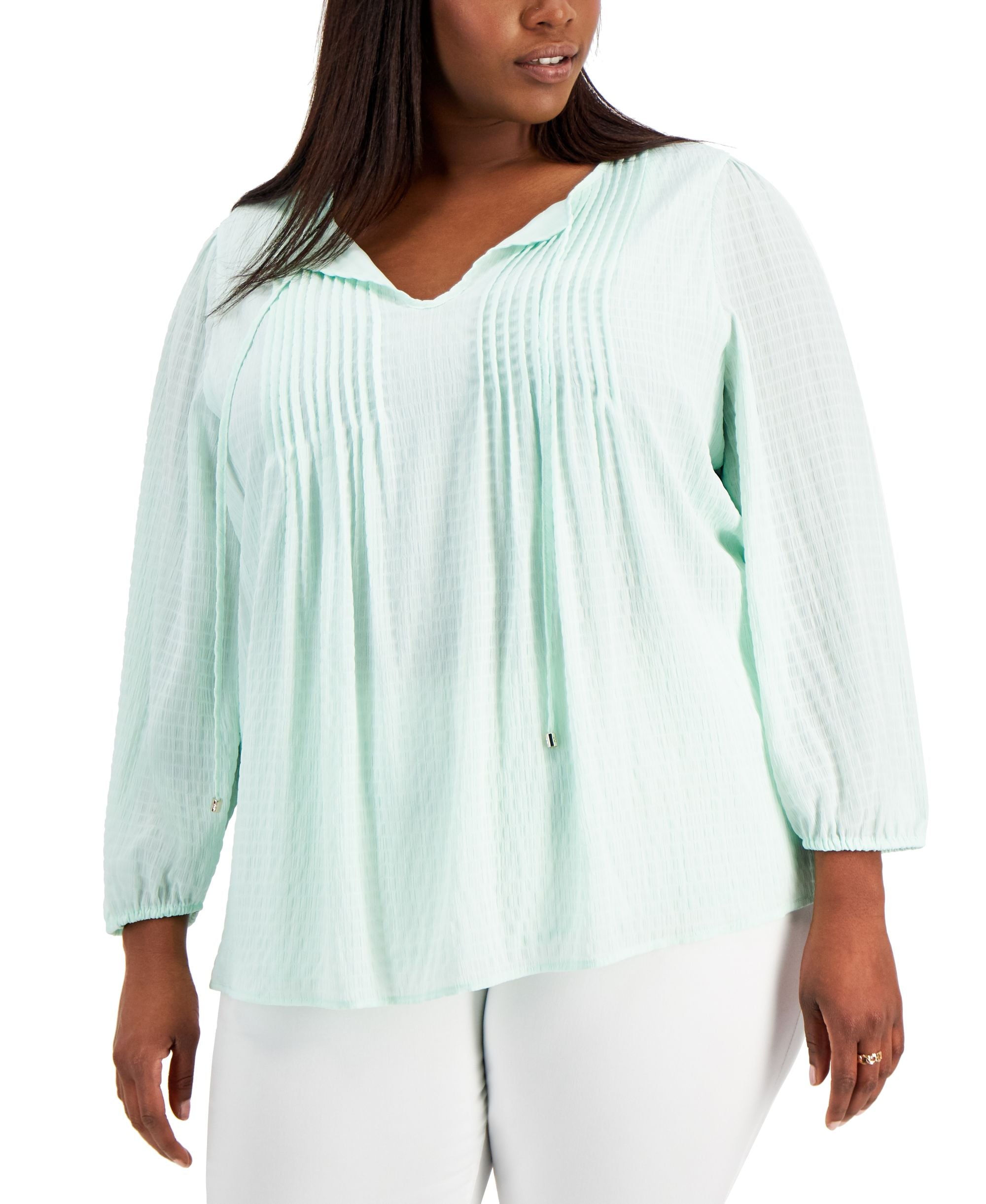 Tommy Hilfiger Plus Size Pintucked Top