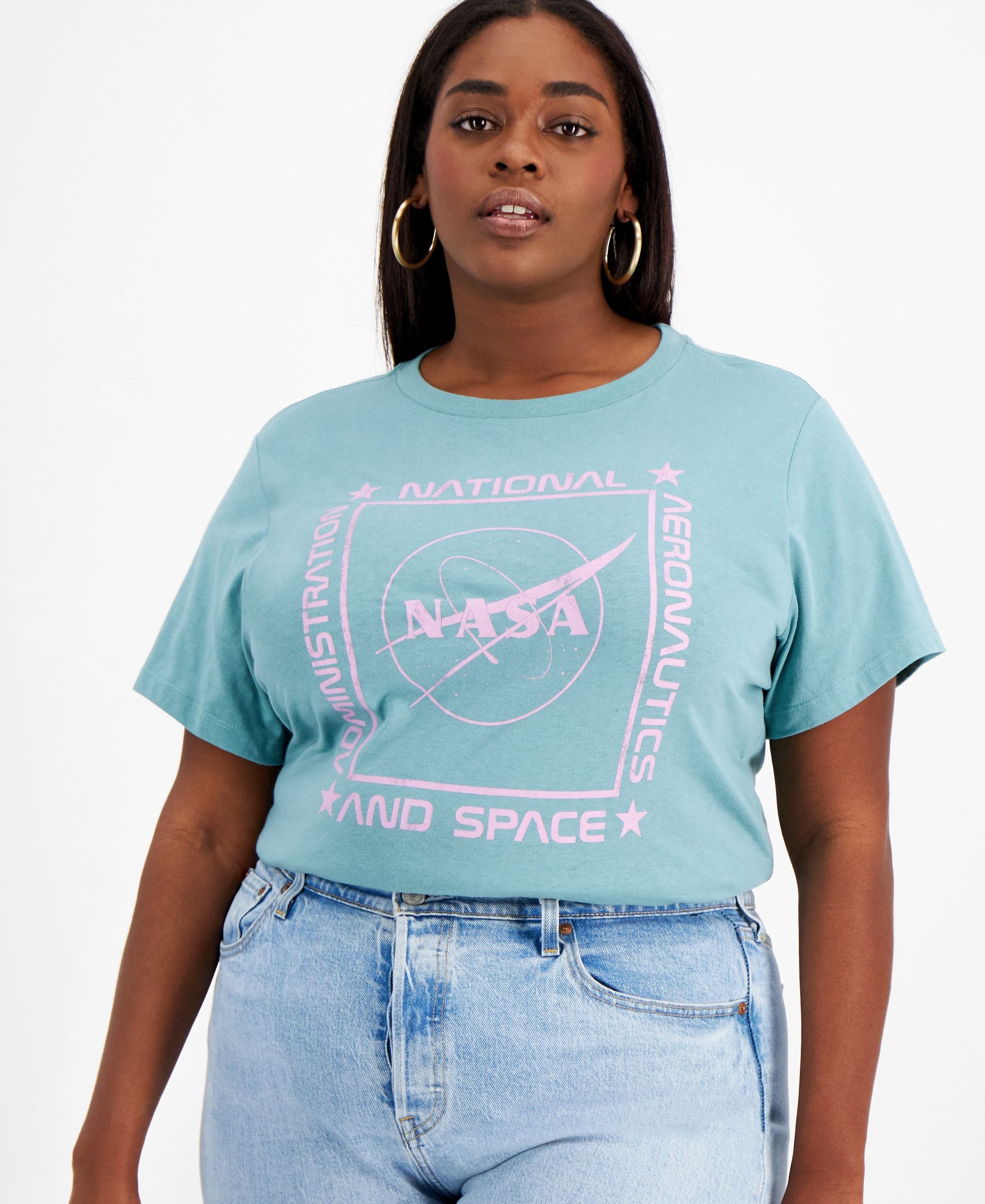 Trendy Plus Size Nasa Graphic Print T-Shirt