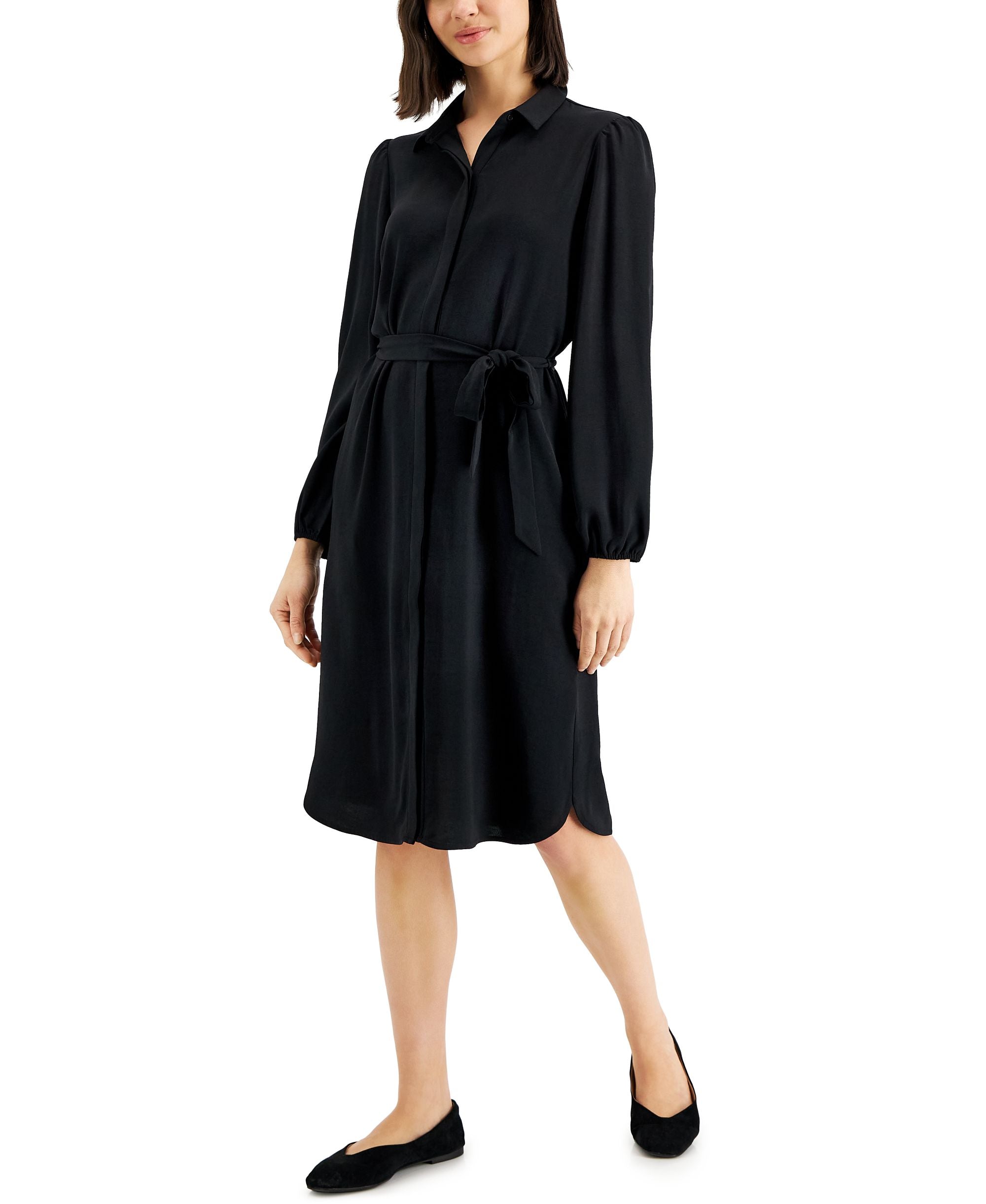 Alfani Tie Waist Shirtdress
