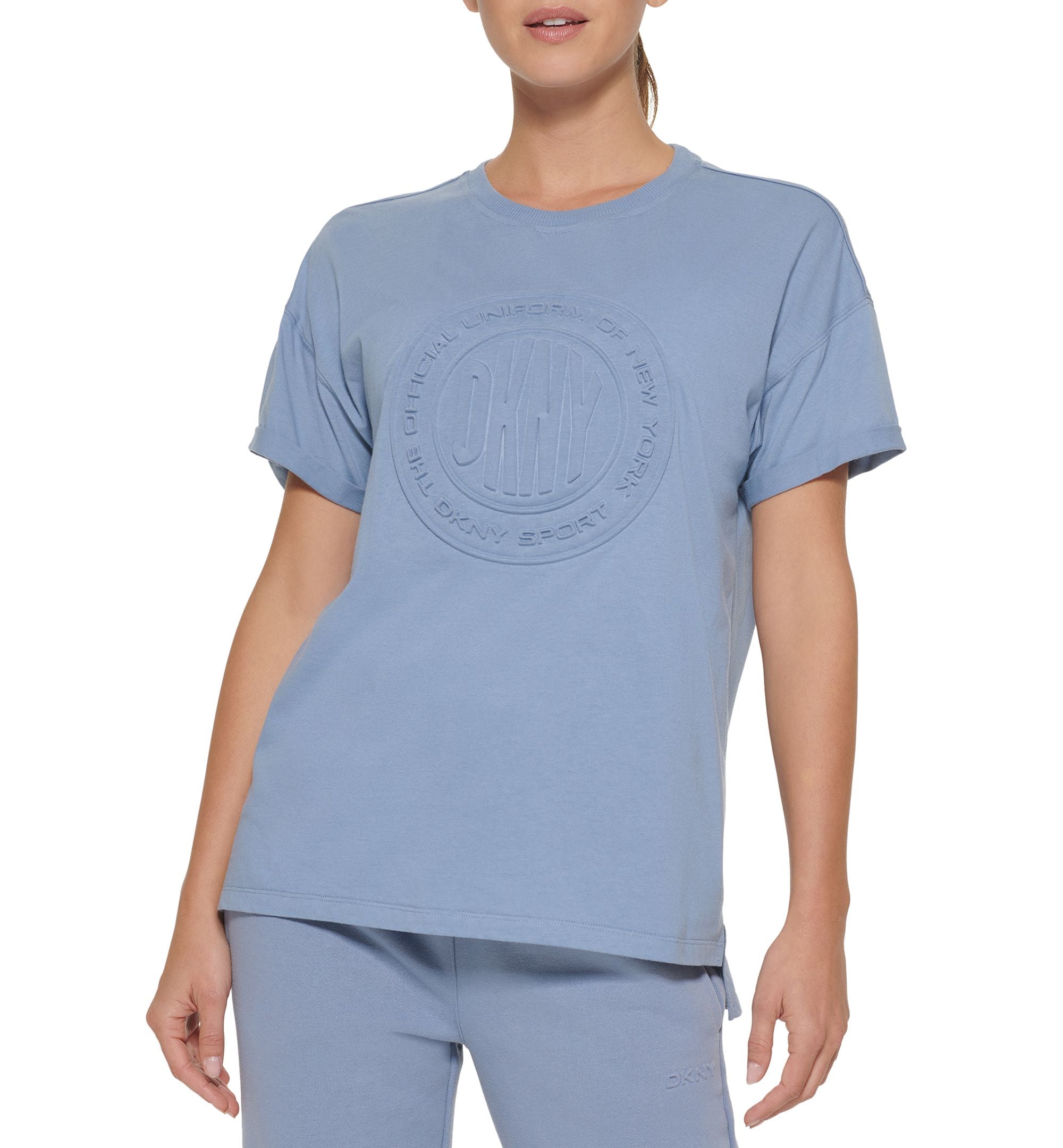 DKNY Sport Womens Cotton Embossed Logo T-Shirt