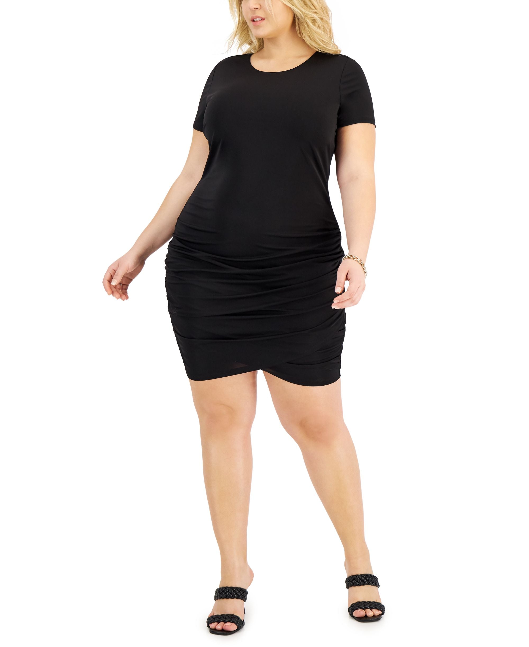 INC International Concepts Plus Size Ruched Bodycon Dress