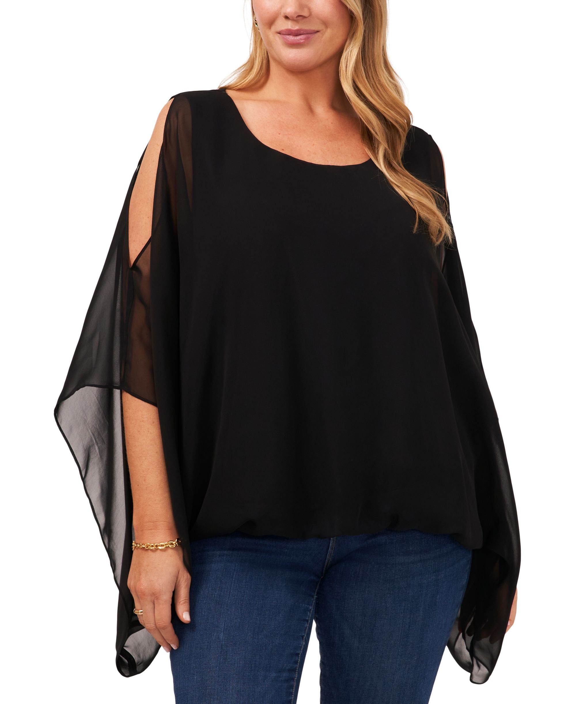 Vince Camuto Plus Size Cold Shoulder Kimono Sleeve Top