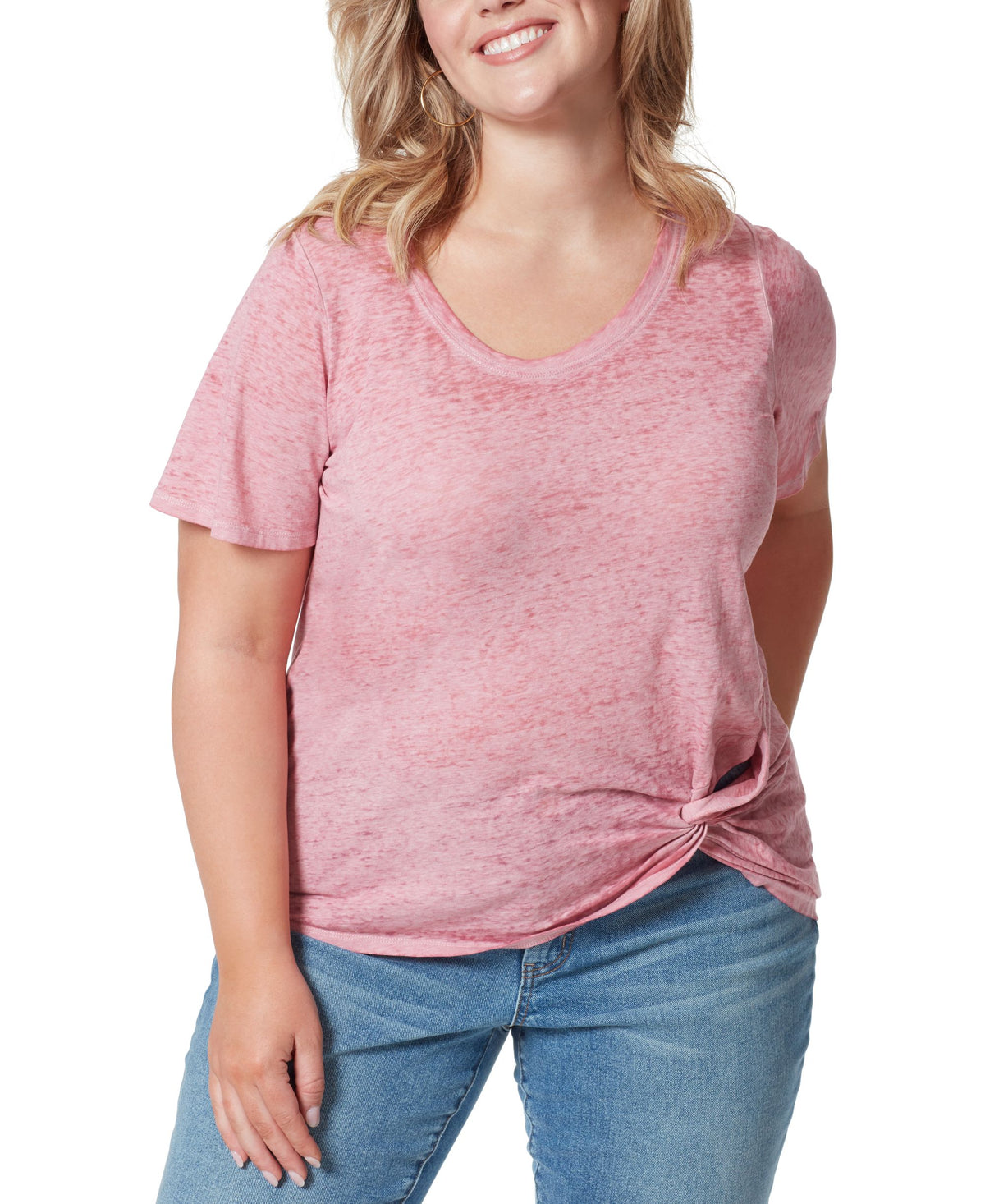 Jessica Simpson Trendy Plus Size Zoey Twist Hem T-Shirt