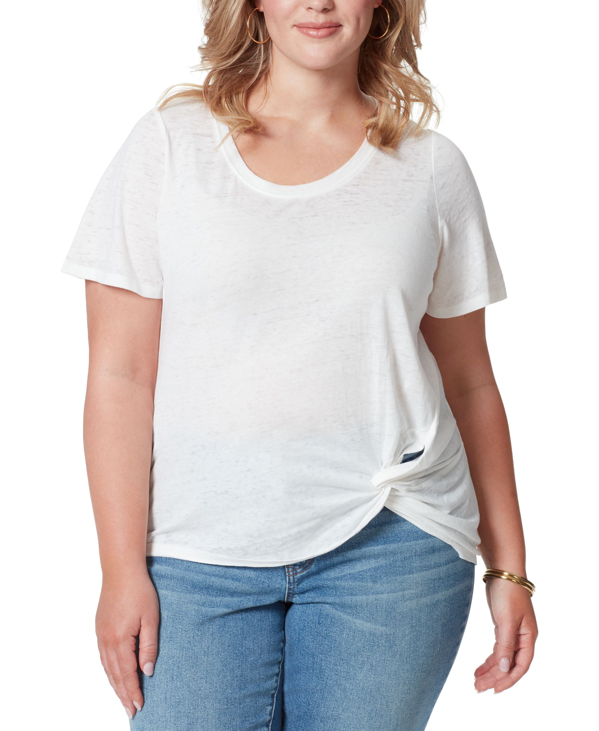 Jessica Simpson Trendy Plus Size Zoey Twist Hem T-Shirt