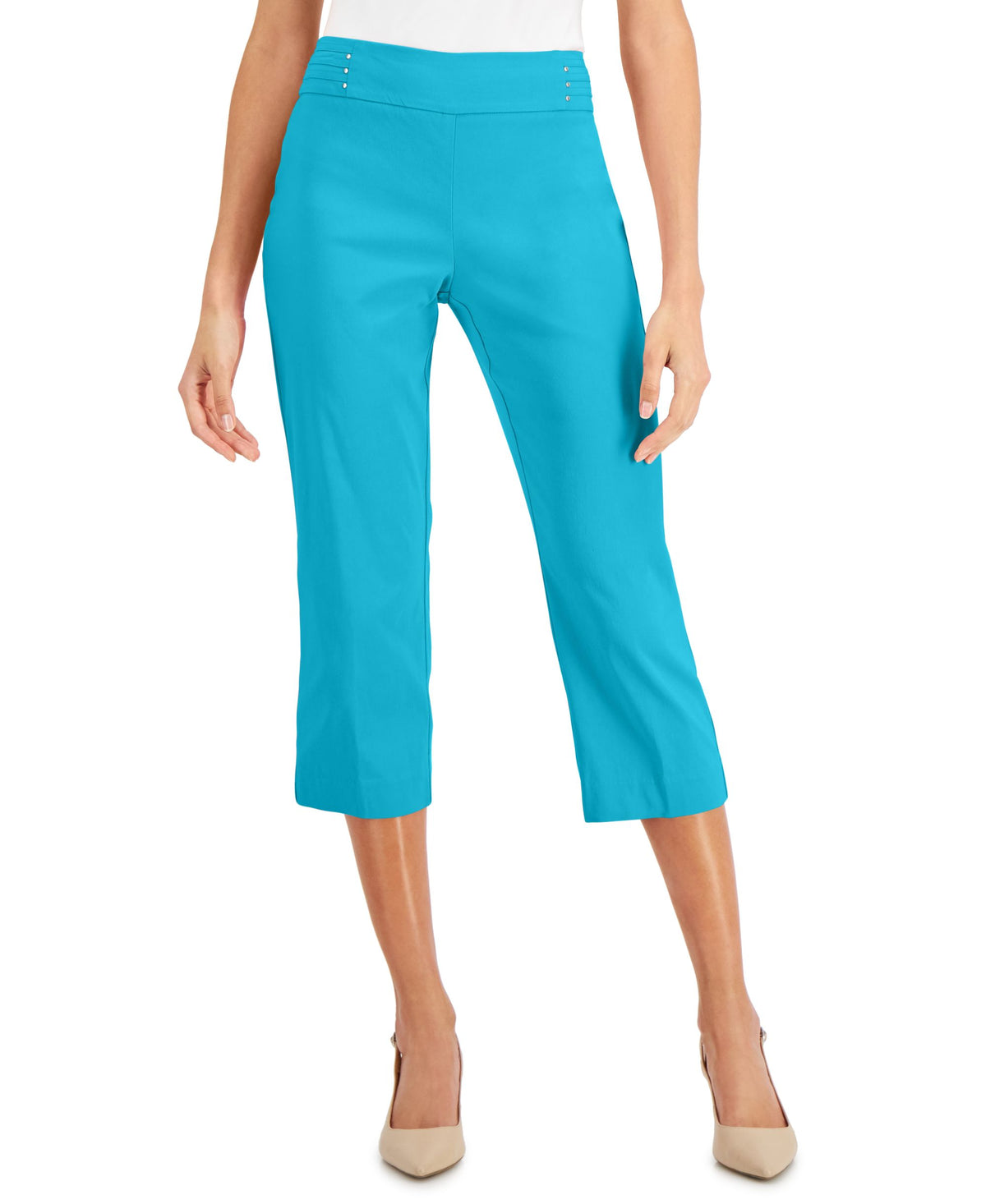 JM Collection Embellished Pull On Capri Pants