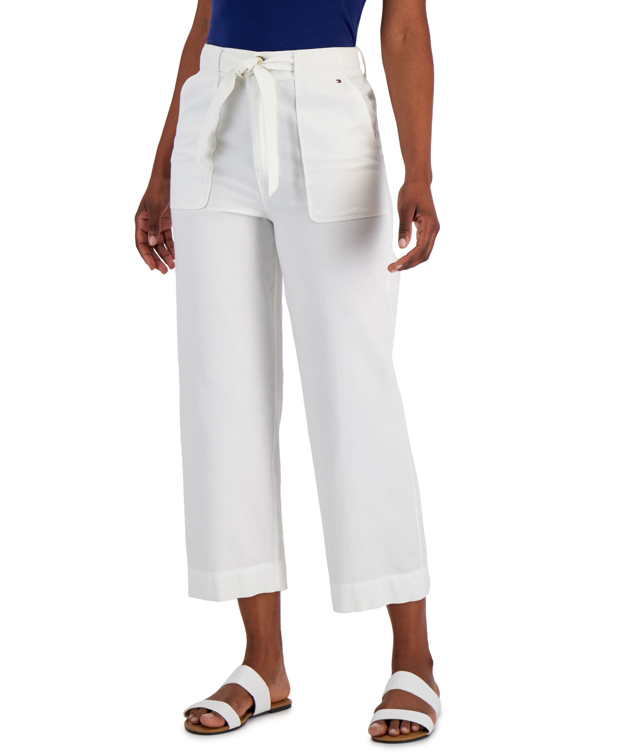 Tommy Hilfiger Womens Wide Leg Utility Pants