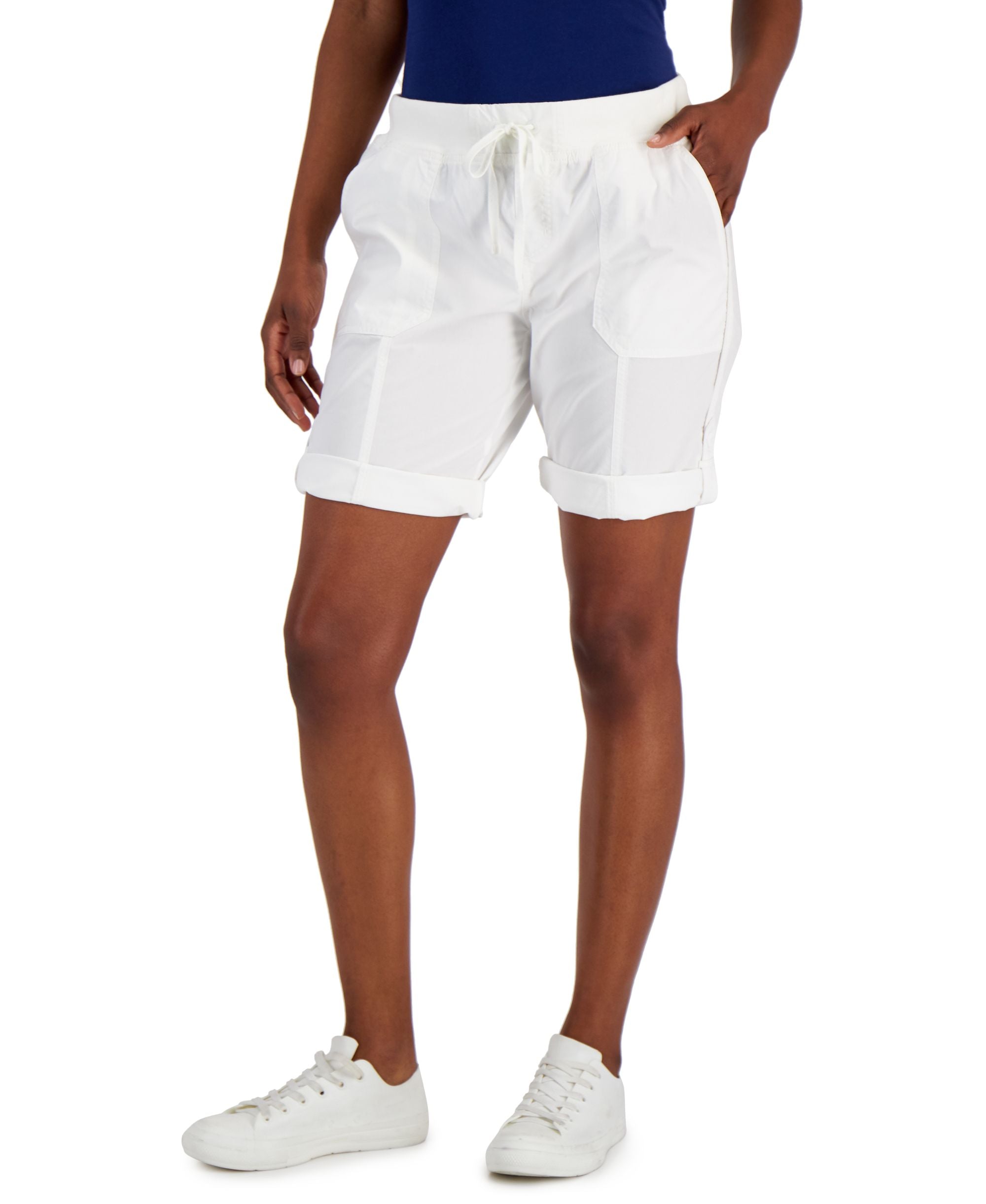 Tommy Hilfiger Womens Rolled Cuff Utility Shorts