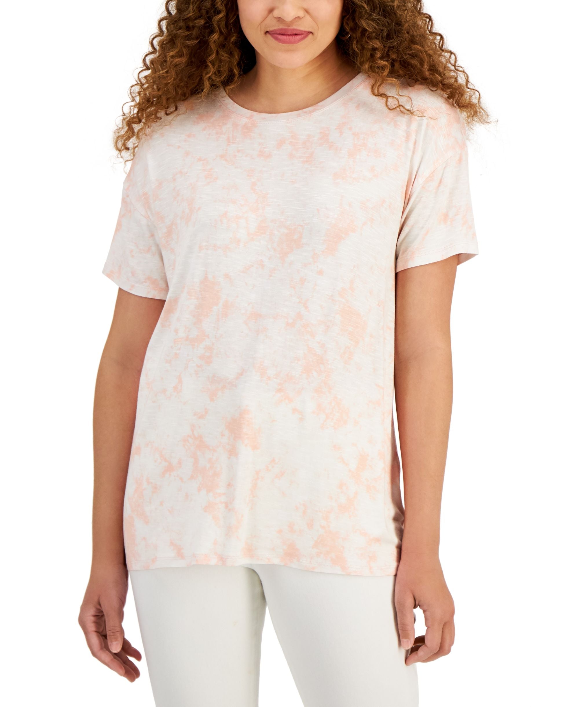 Style & Co Petite Printed Drapey T-Shirt