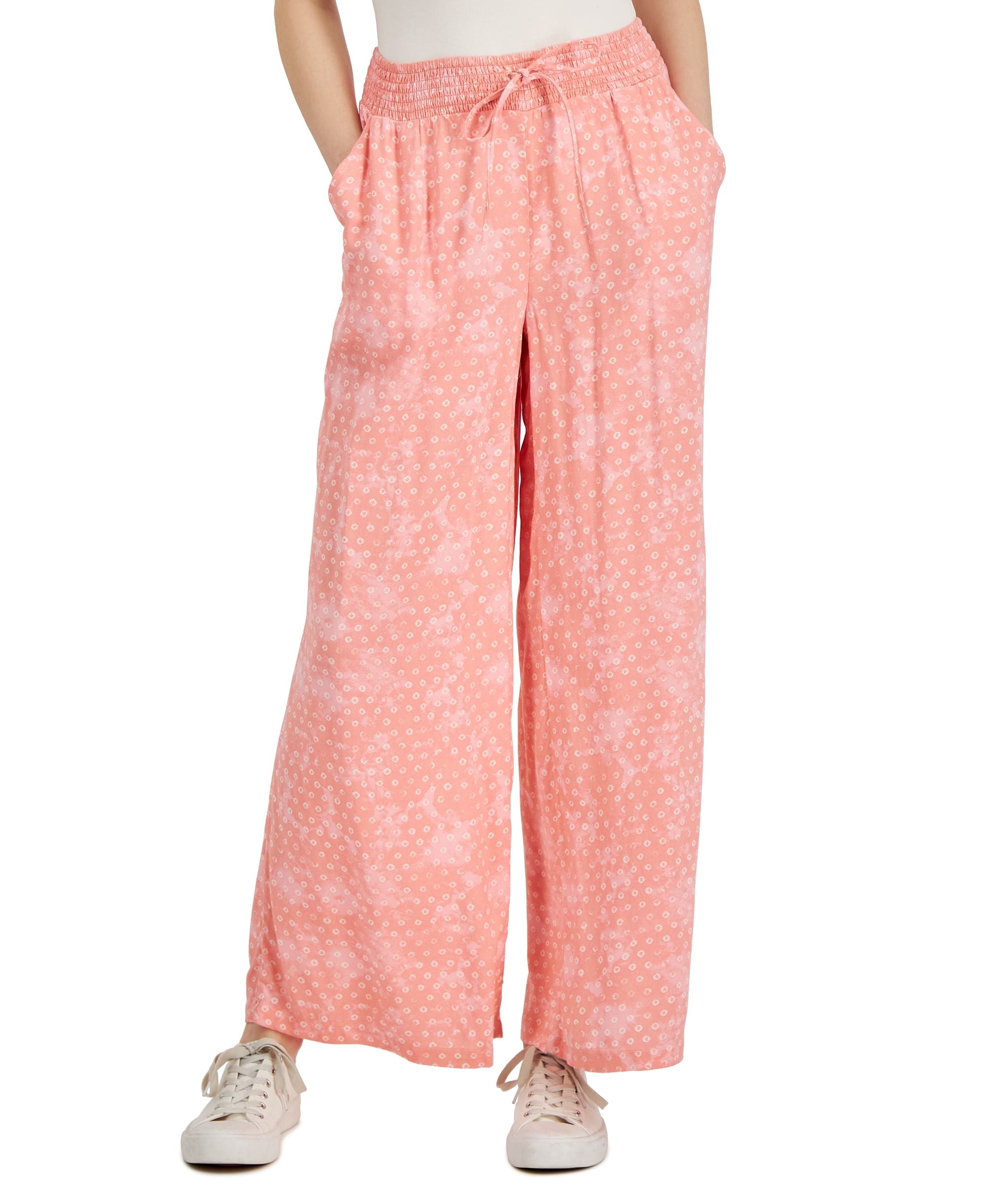 Style & Co Womens Tie Dyed Wide Leg Pants