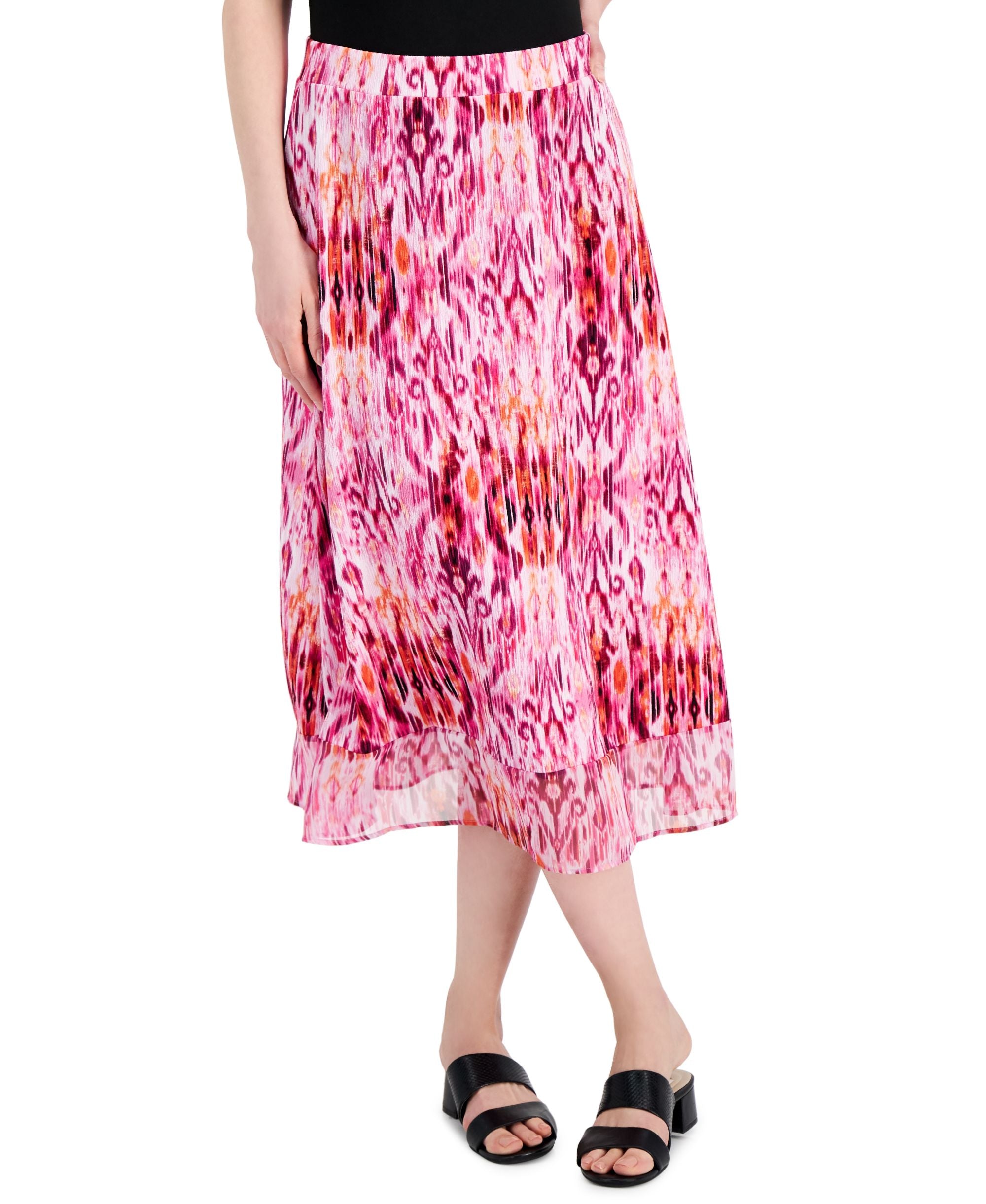 JM Collection Womens Ikat Dreams Printed Skirt