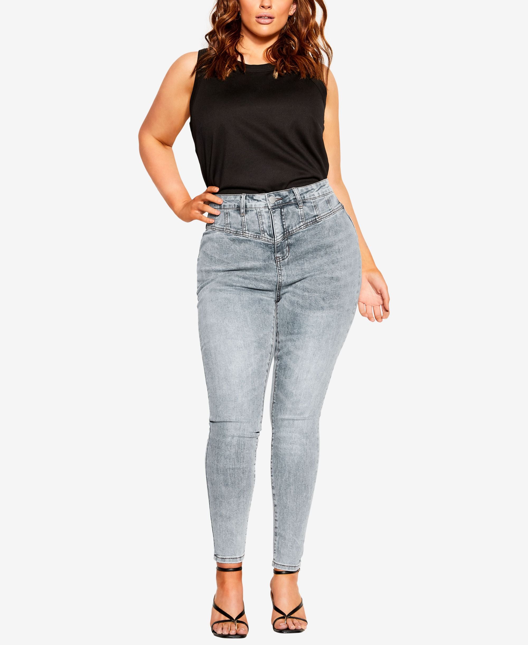 City Chic Trendy Plus Size Sexy Corset Jeans