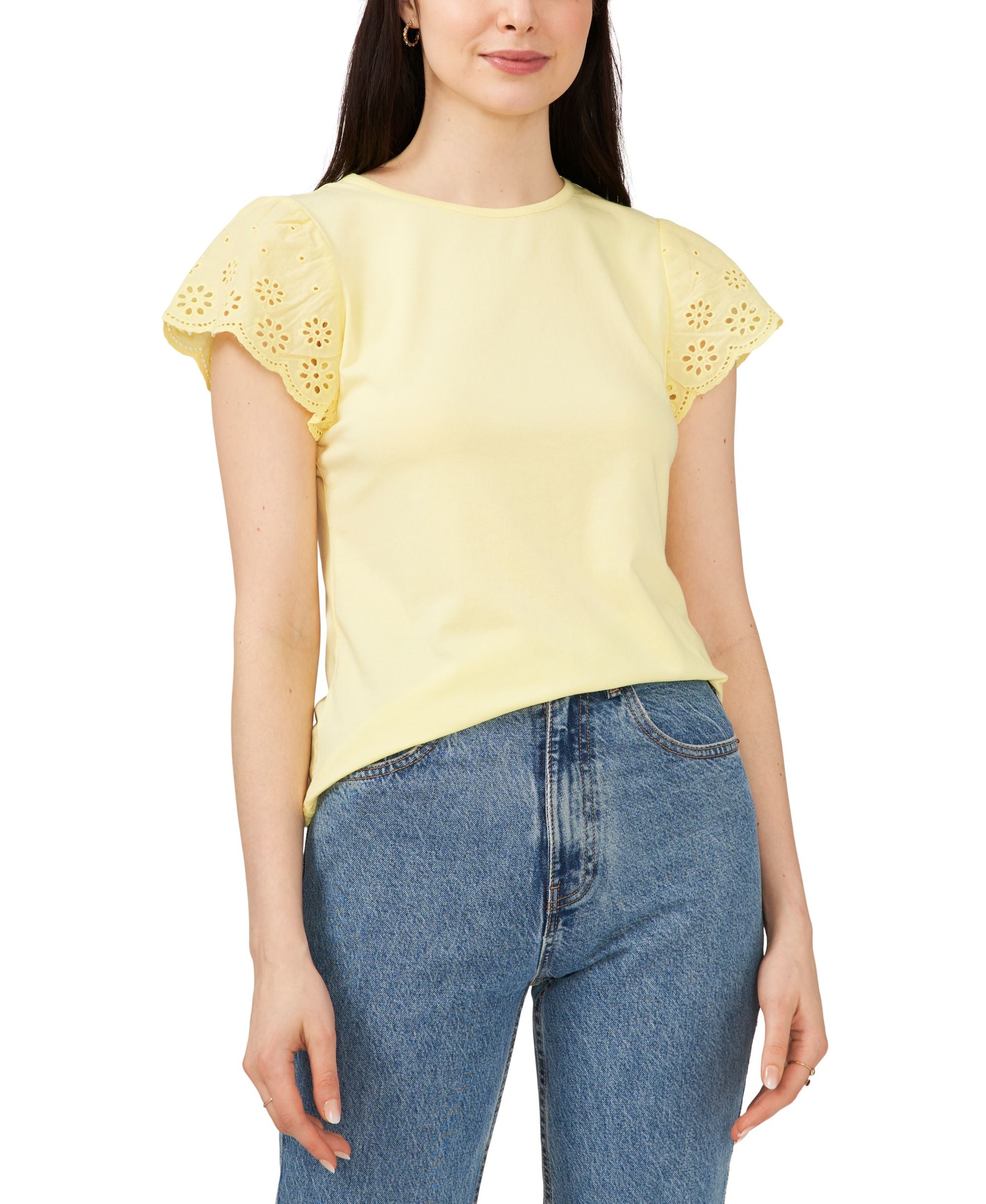 Mae Eyelet-Sleeve Top