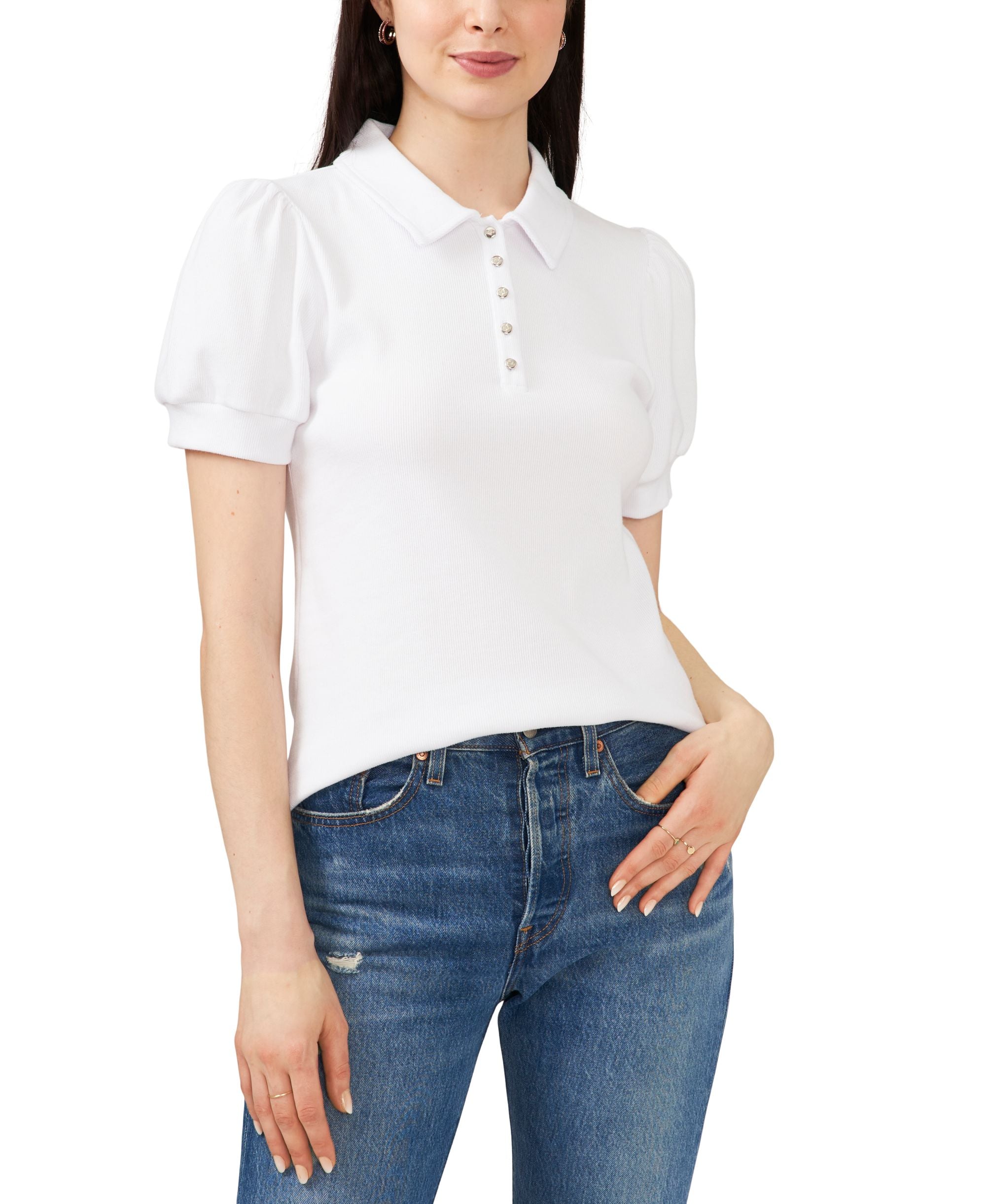 Riley Rae Tobi Puff Sleeve Polo Shirt
