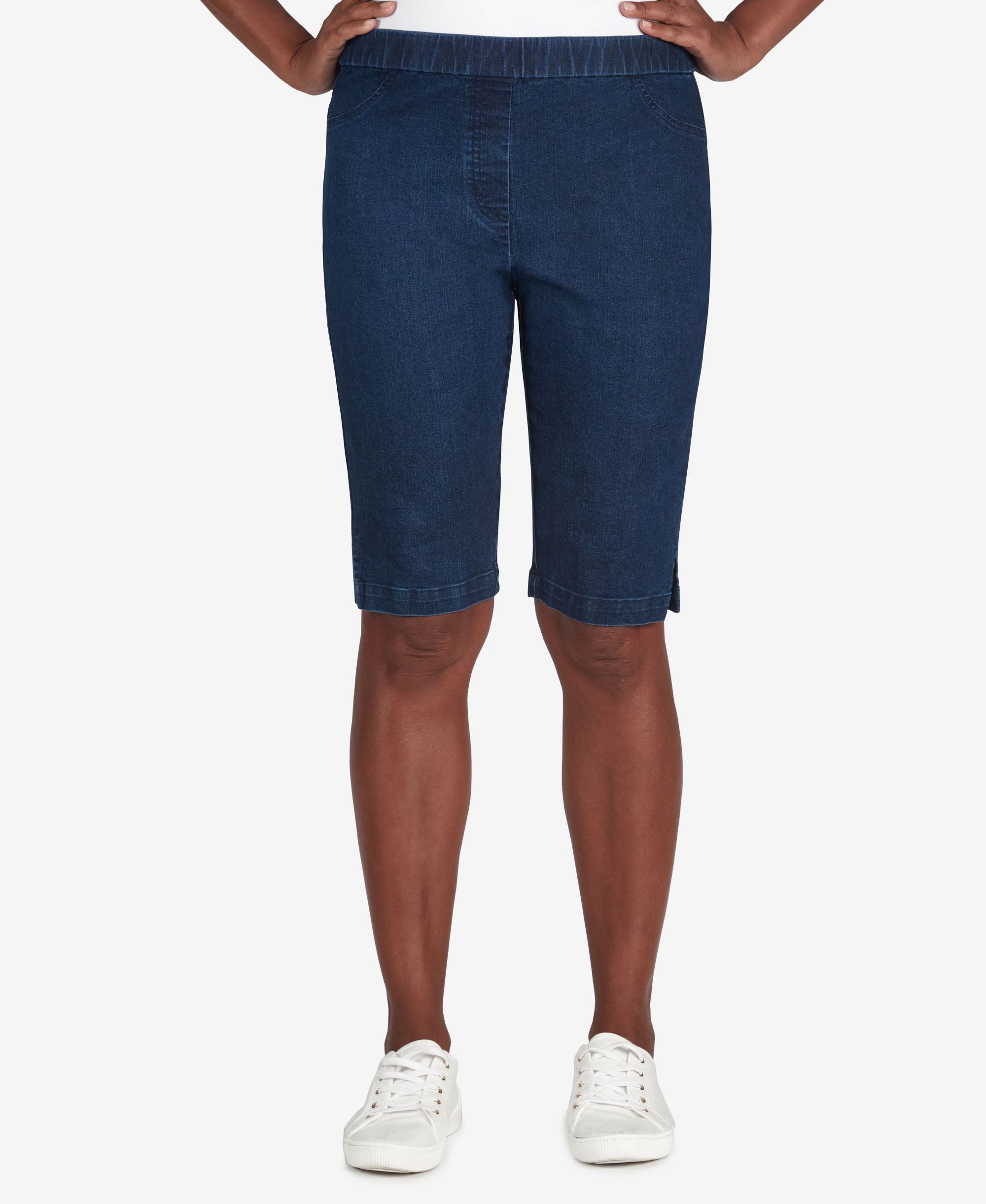 Alfred Dunner Womens Classics Allure Bermuda Denim Relaxed Shorts