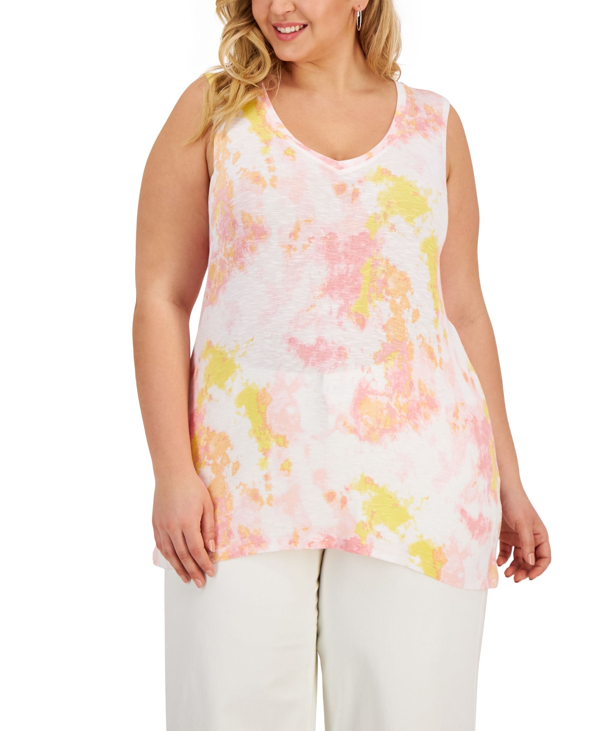 Plus Size Tie-Dyed Tank