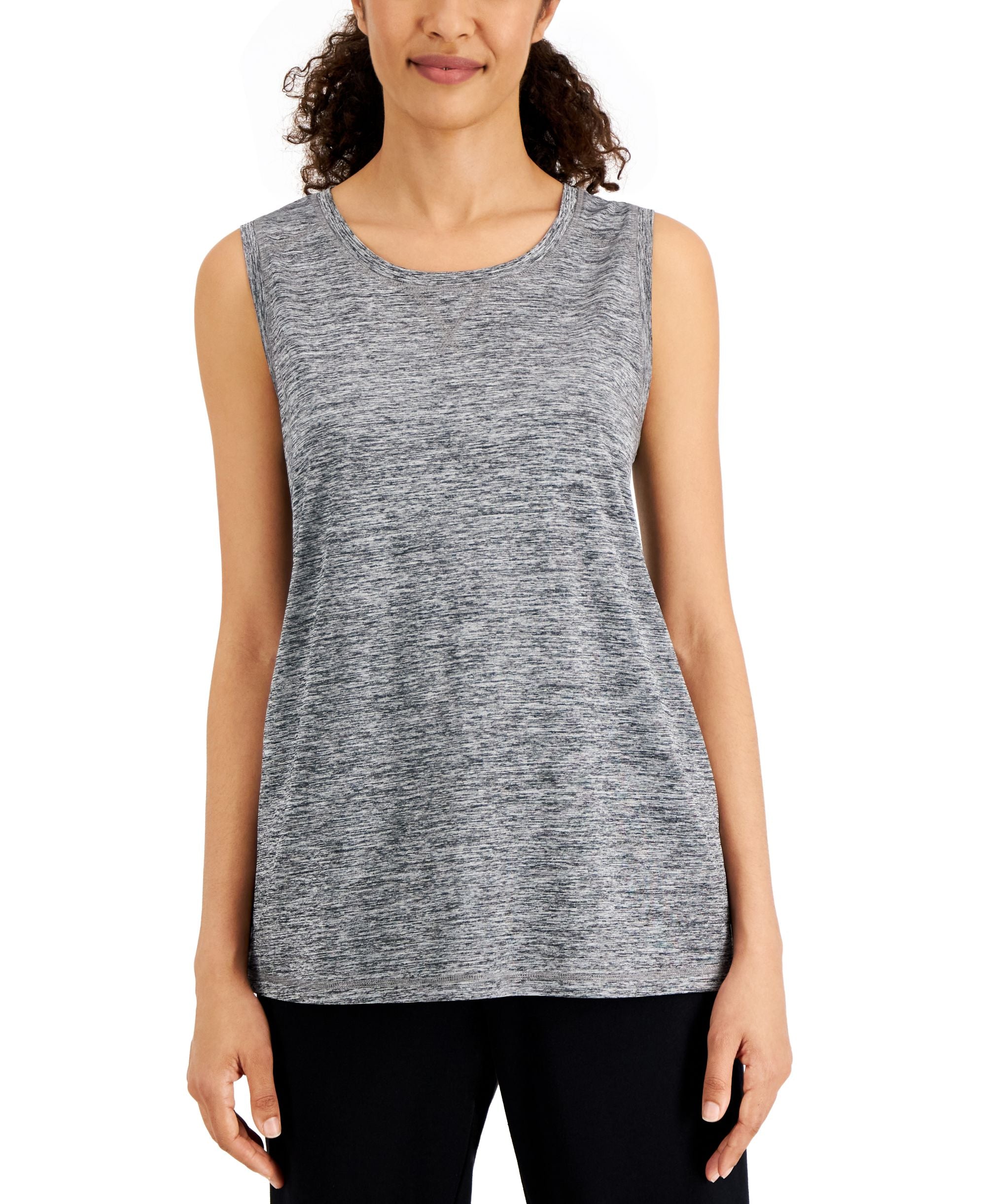 Karen Scott Womens Space Dyed Tunic Tank Top