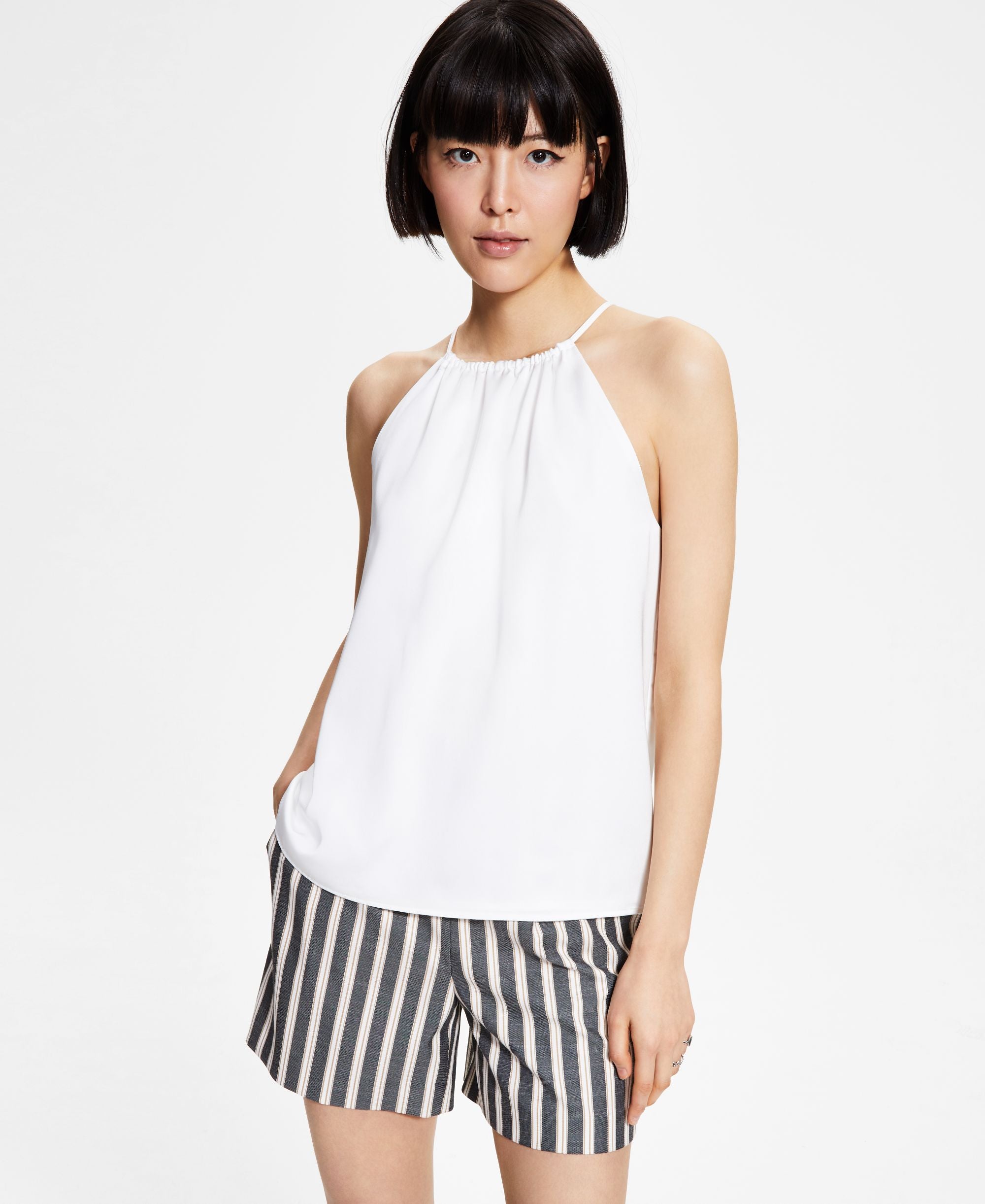 Bar III Womens Halter Neck Top